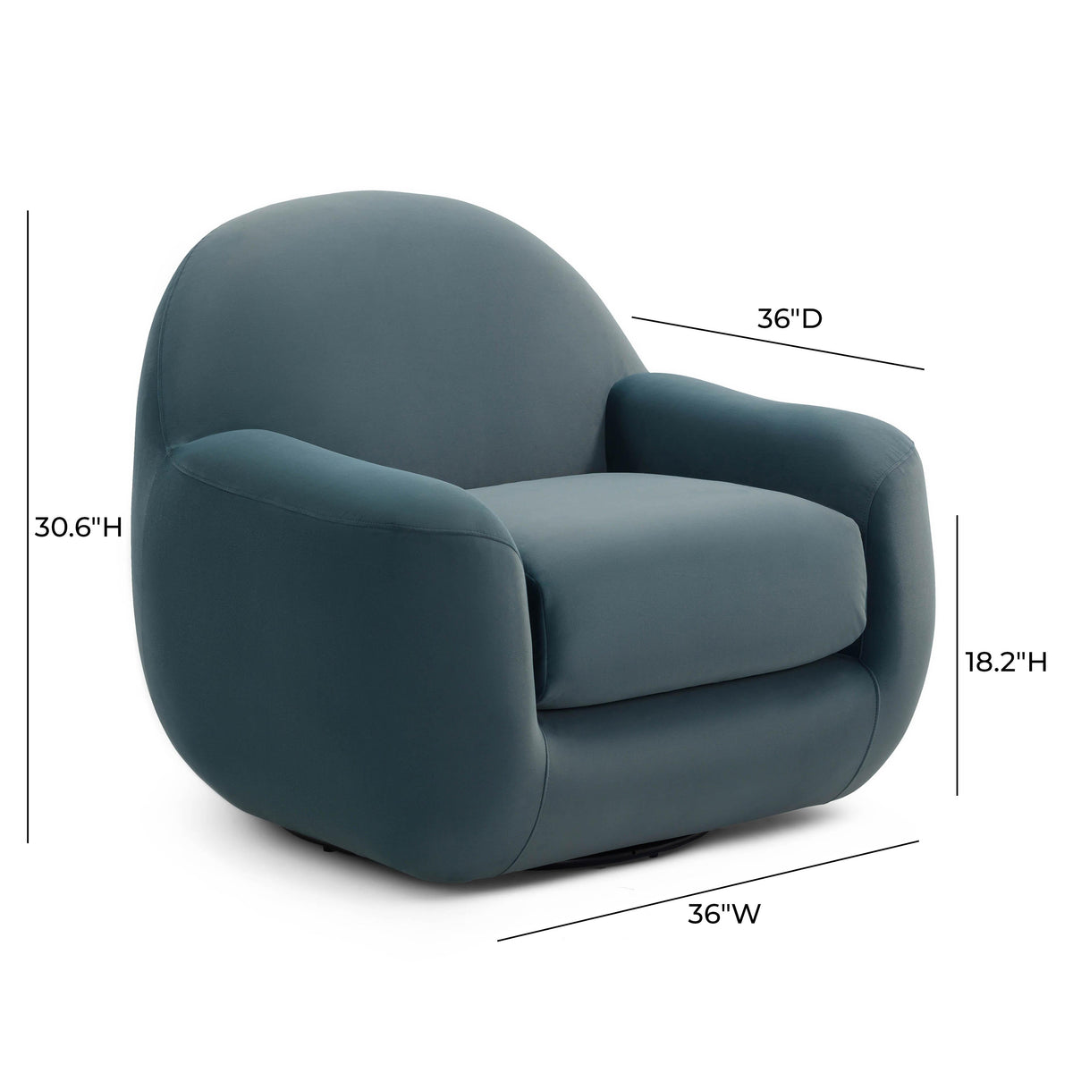 Tiago Dark Teal Performance Velvet Swivel Accent Chair by TOV Furniture – photo 6 of 7