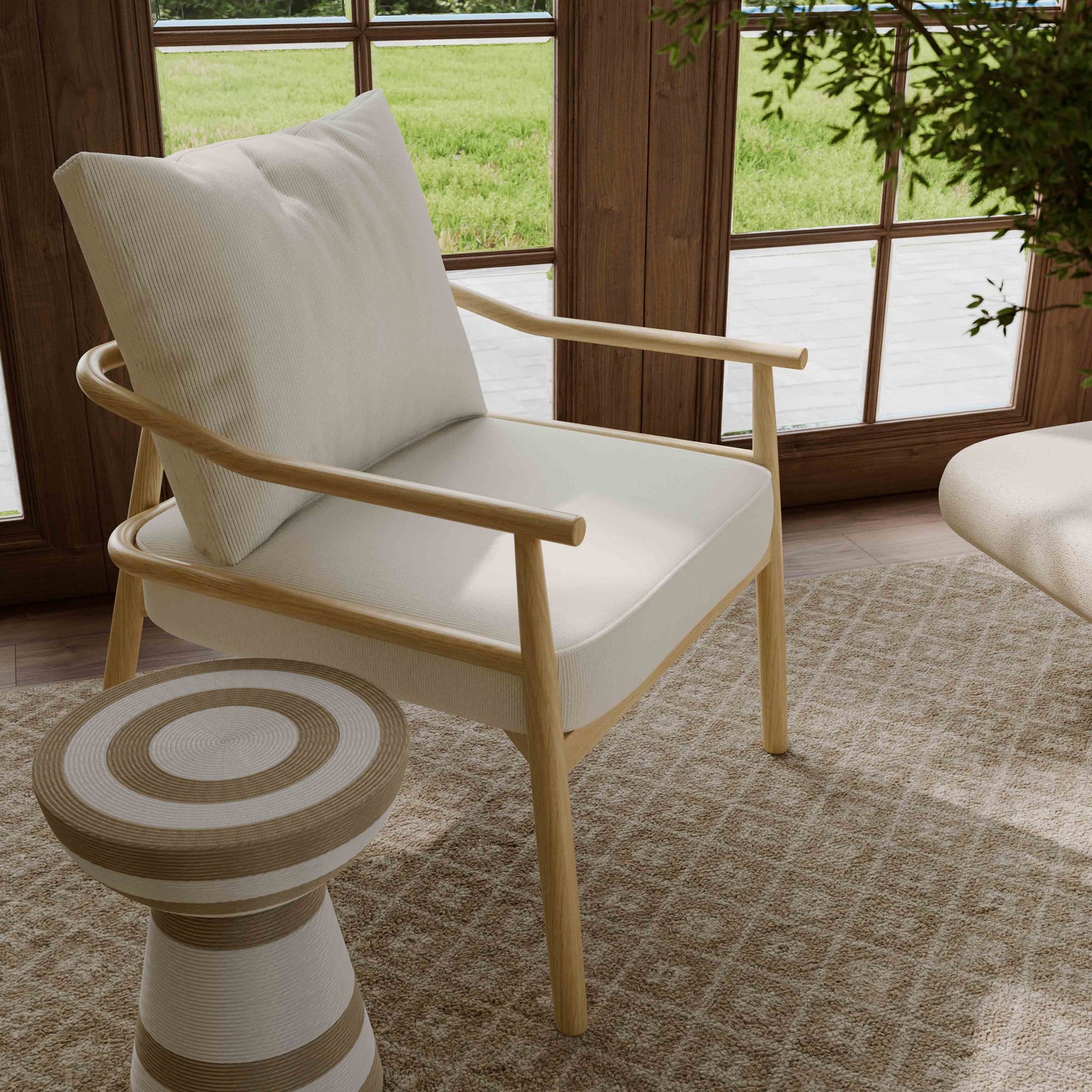 Dixie Cream Performance Corduroy Accent Chair Cream by Tov Furniture