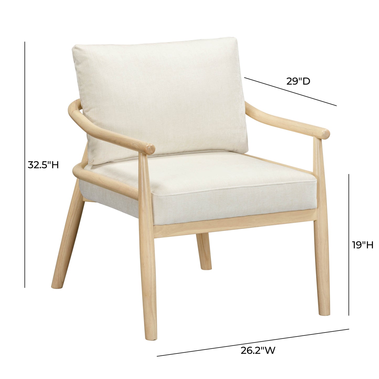 Dixie Performance Chenille Velvet Accent Chair Cream by Tov Furniture