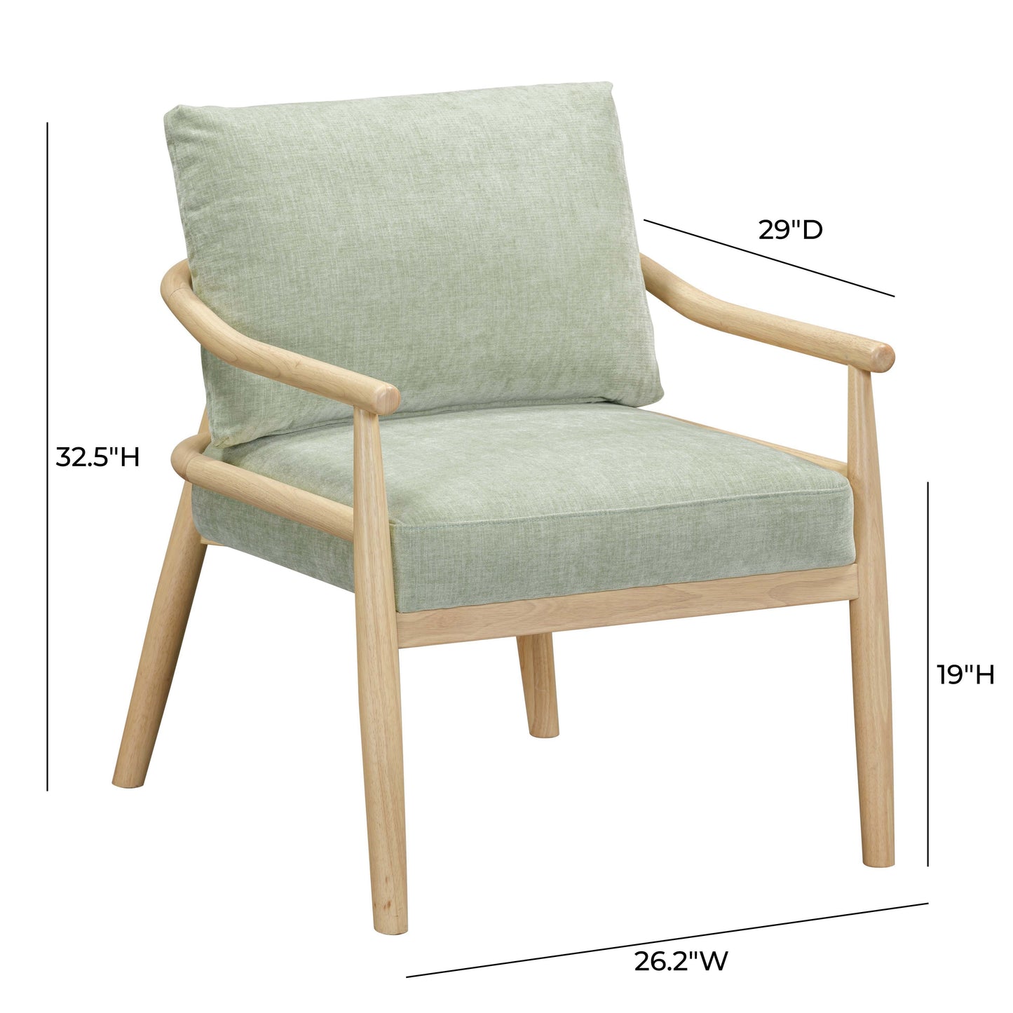 Dixie Performance Chenille Velvet Accent Chair Mint Green by Tov Furniture