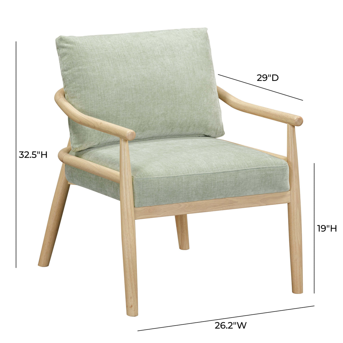 Dixie Mint Green Performance Chenille Velvet Accent Chair by TOV Furniture – photo 6 of 8