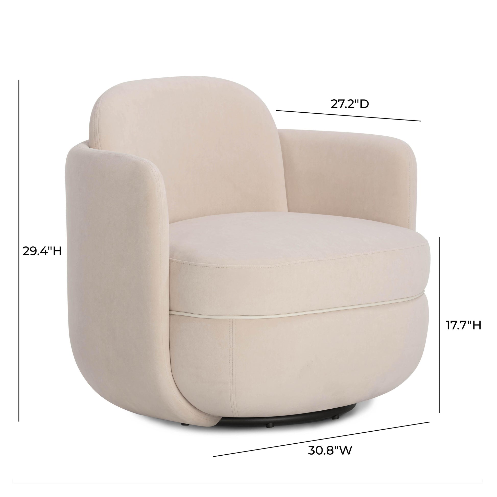 Wolfie Performance Velvet Swivel Accent Chair Blush by Tov Furniture
