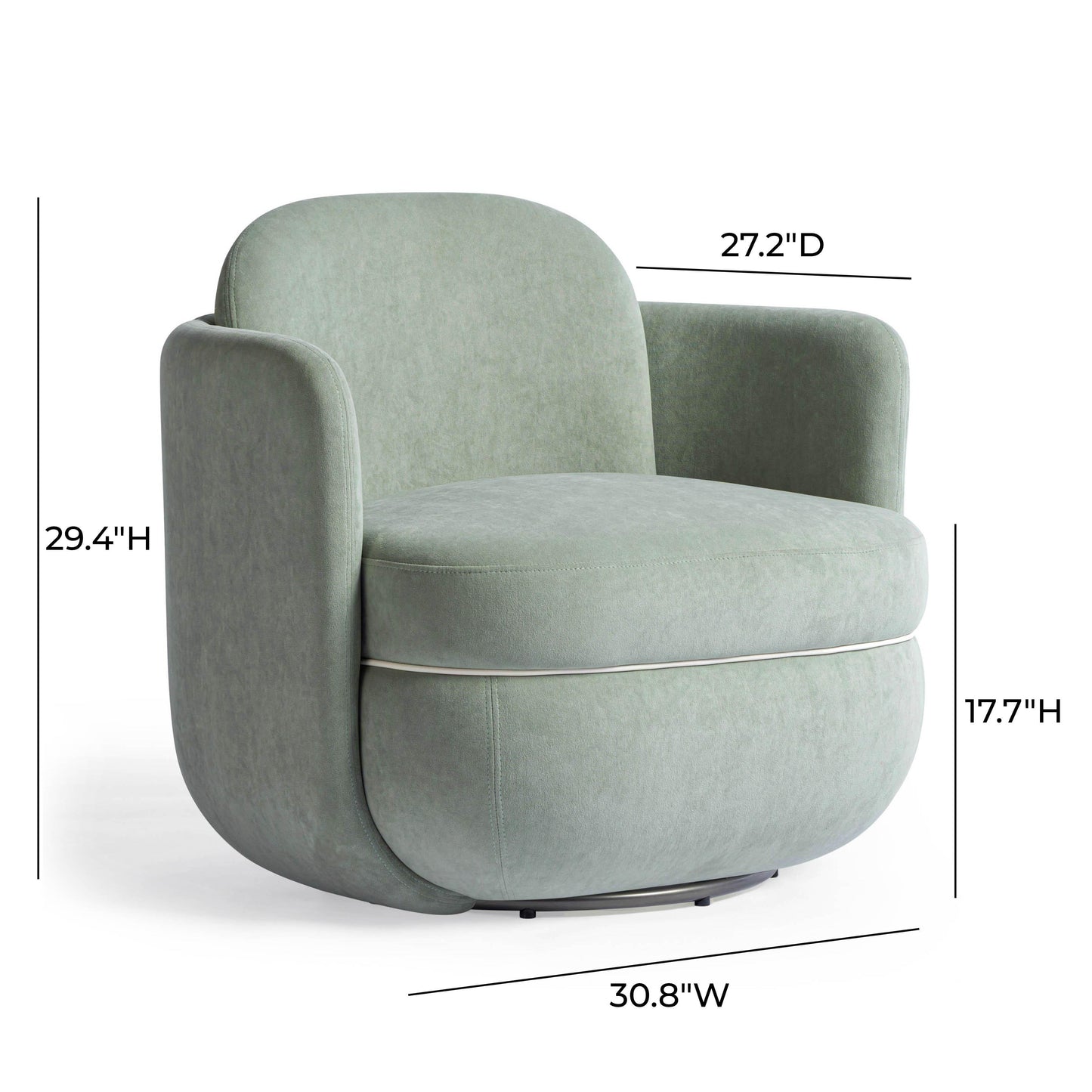 Wolfie Performance Velvet Swivel Accent Chair Mint Green by Tov Furniture