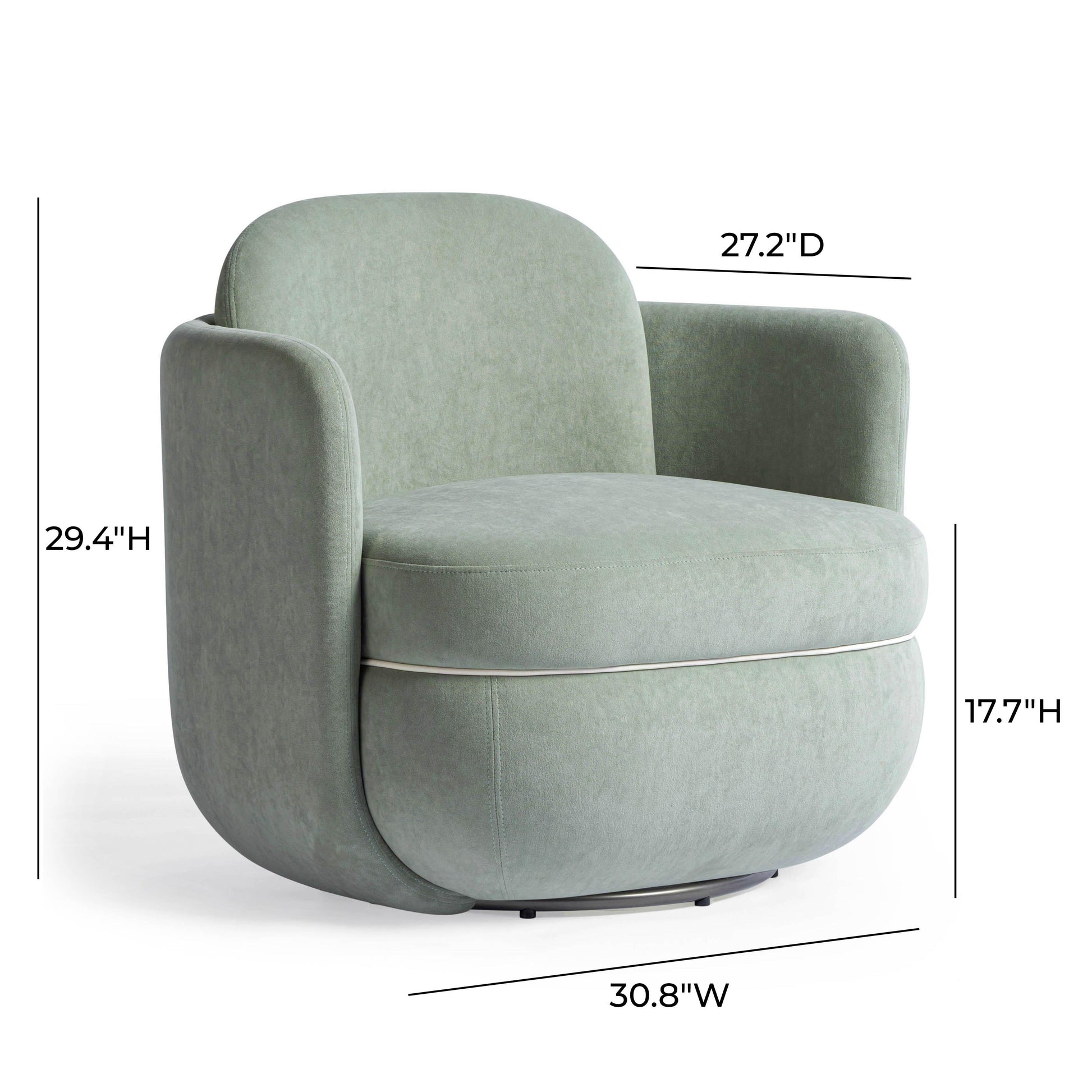 Wolfie Performance Velvet Swivel Accent Chair Mint Green by Tov Furniture
