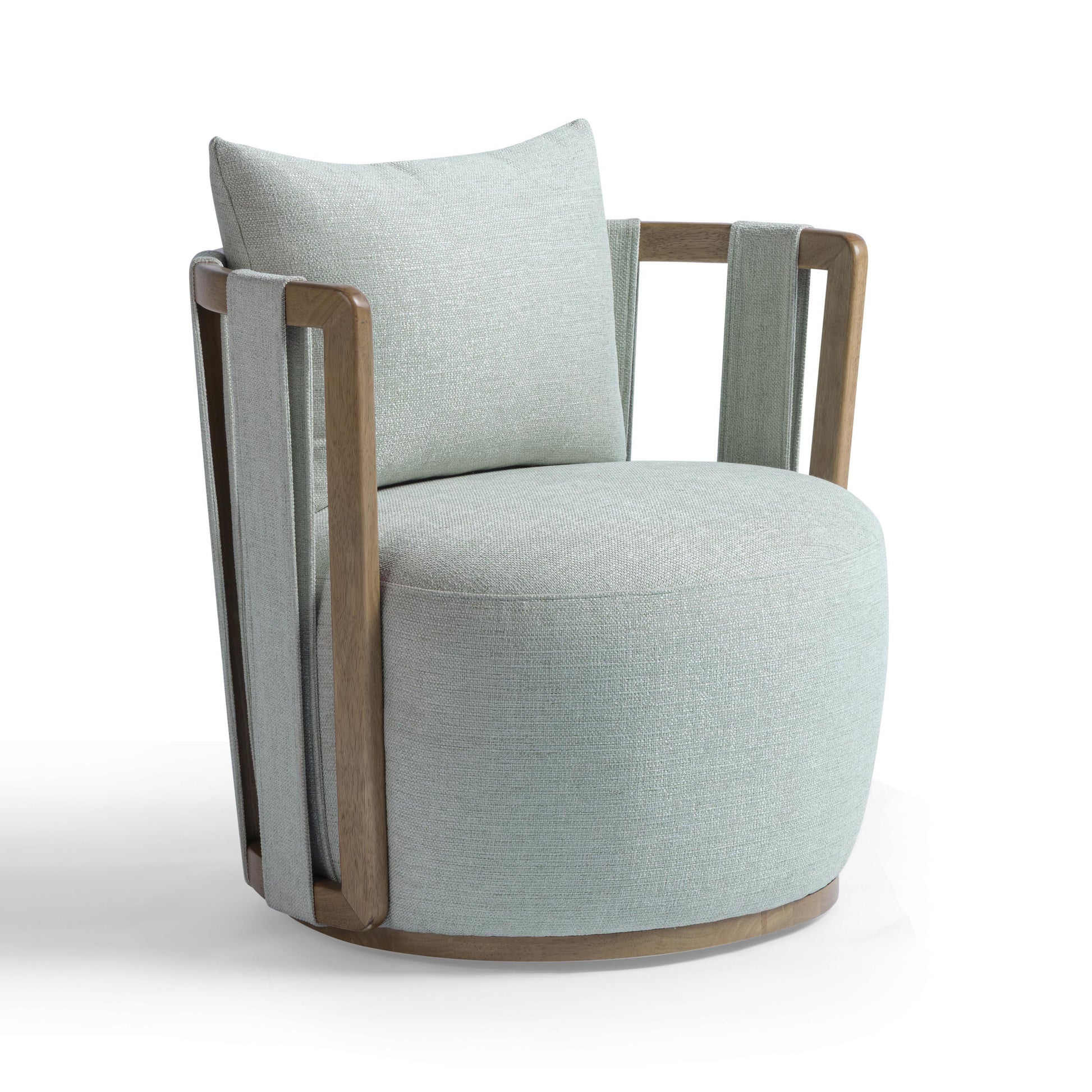 Paolo Textured Contract-Grade Weave Fabric Swivel Accent Chair Mint Green by Tov Furniture