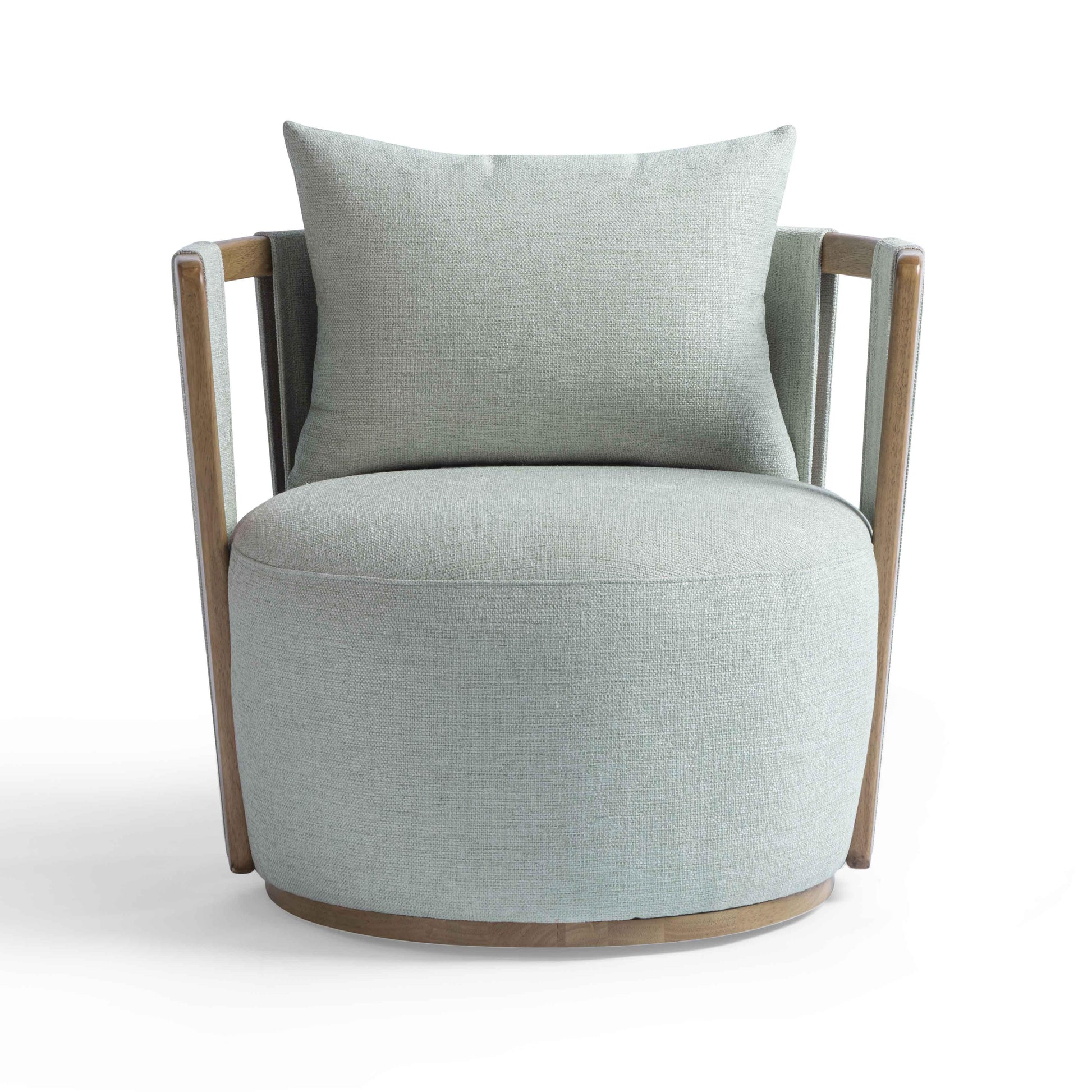 Paolo Textured Contract-Grade Weave Fabric Swivel Accent Chair Mint Green by Tov Furniture