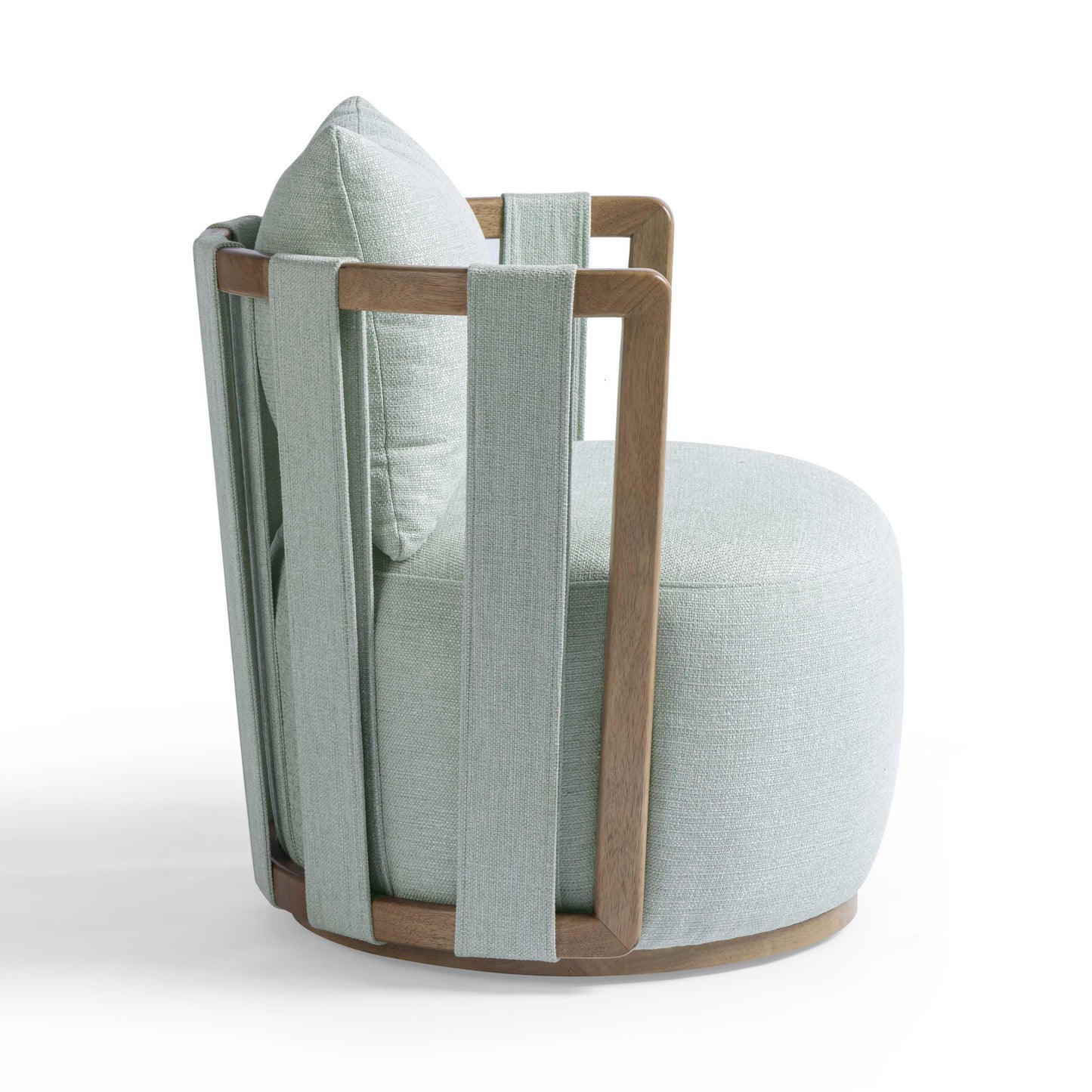 Paolo Textured Contract-Grade Weave Fabric Swivel Accent Chair Mint Green by Tov Furniture