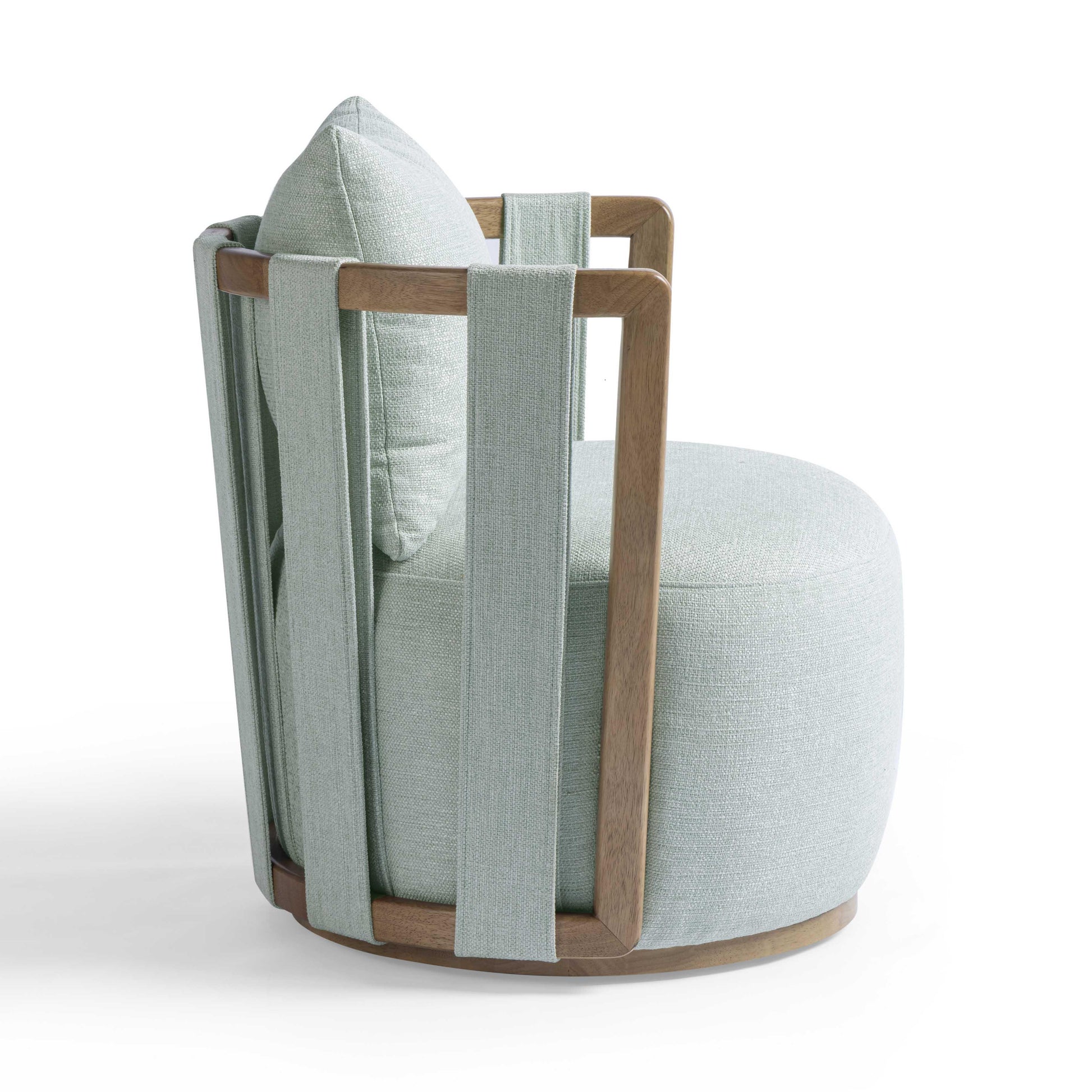 Paolo Textured Contract-Grade Weave Fabric Swivel Accent Chair Mint Green by Tov Furniture