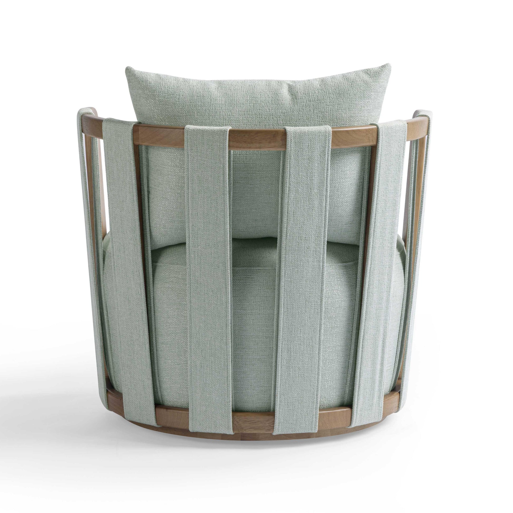 Paolo Textured Contract-Grade Weave Fabric Swivel Accent Chair Mint Green by Tov Furniture