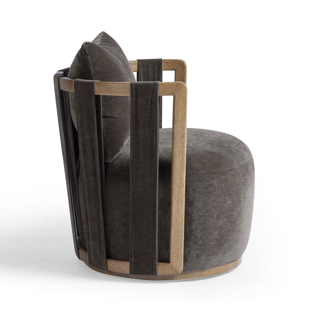Paolo Storm Grey Upcycled Contract-Grade Fabric Swivel Accent Chair by TOV Furniture – photo 4 of 8