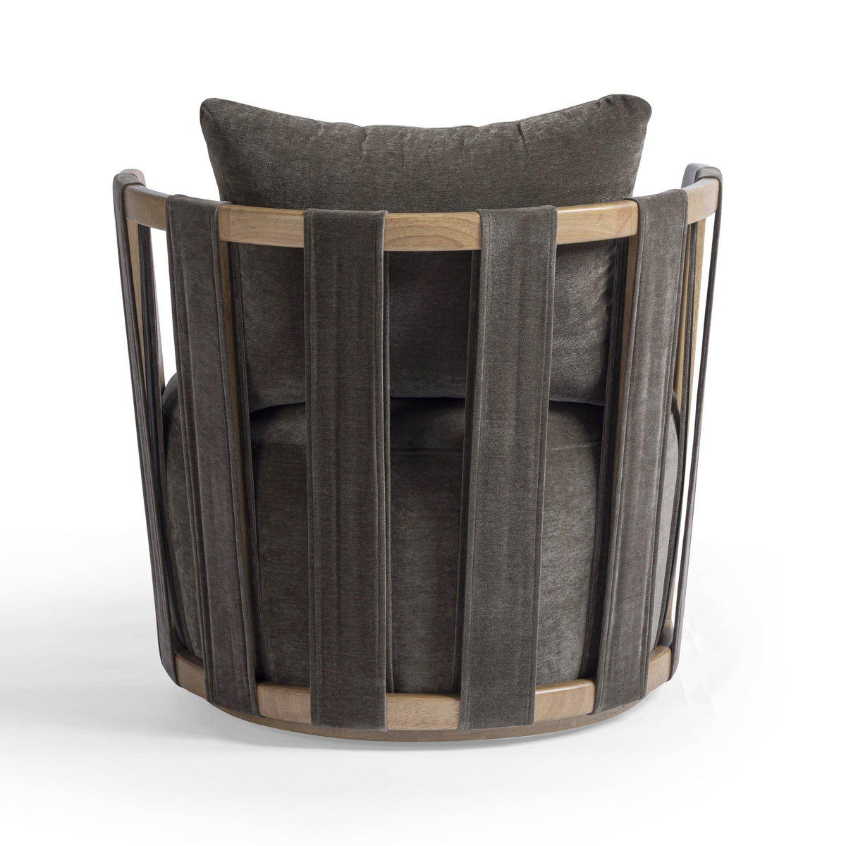 Paolo Storm Grey Upcycled Contract-Grade Fabric Swivel Accent Chair by TOV Furniture – photo 5 of 8