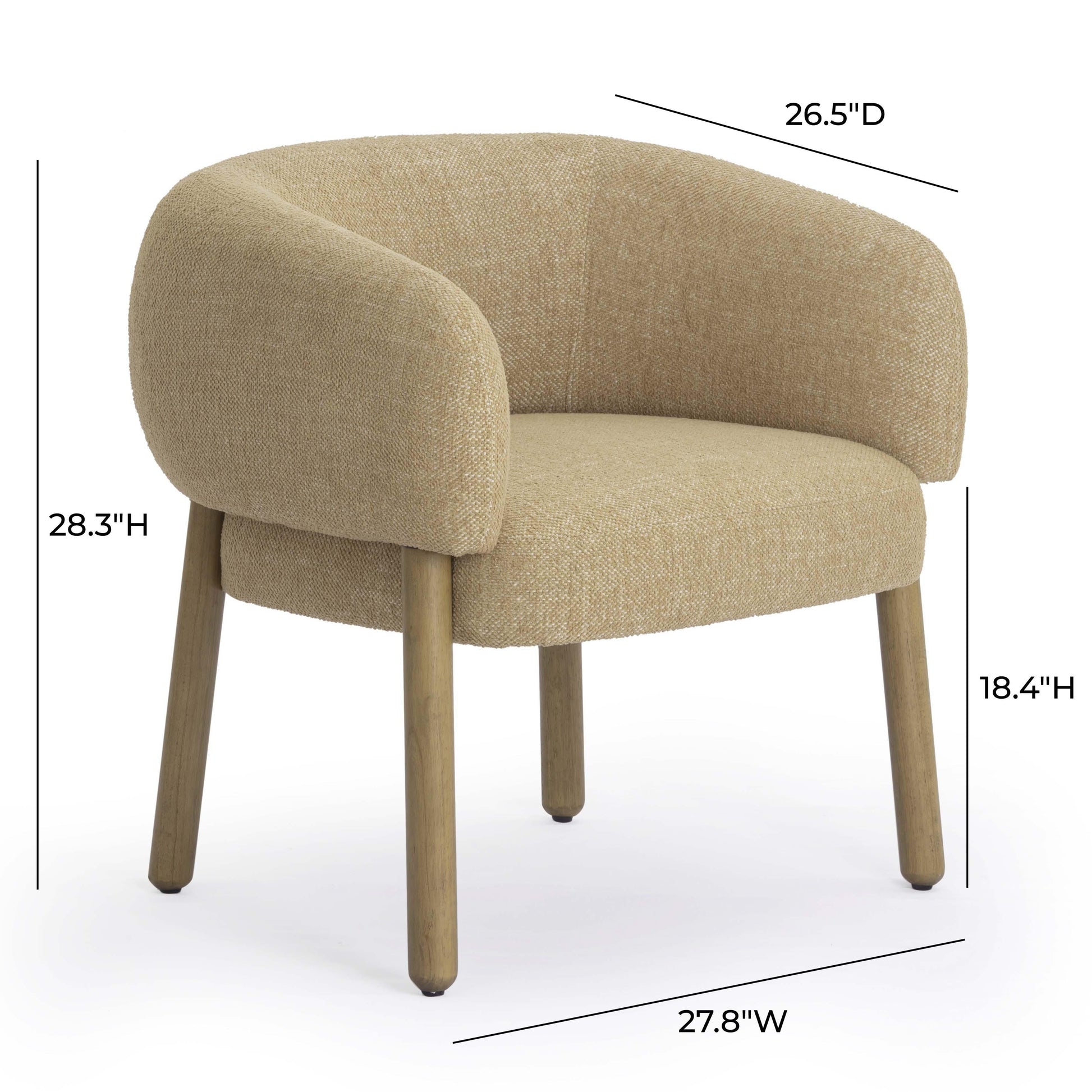 Foxy Textured Performance Fabric Accent Chair Honey by Tov Furniture