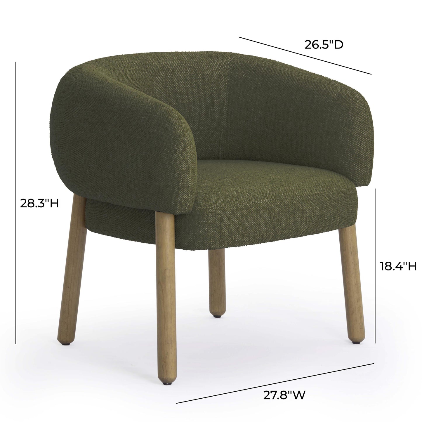 Foxy Textured Performance Fabric Accent Chair Olive Green by Tov Furniture
