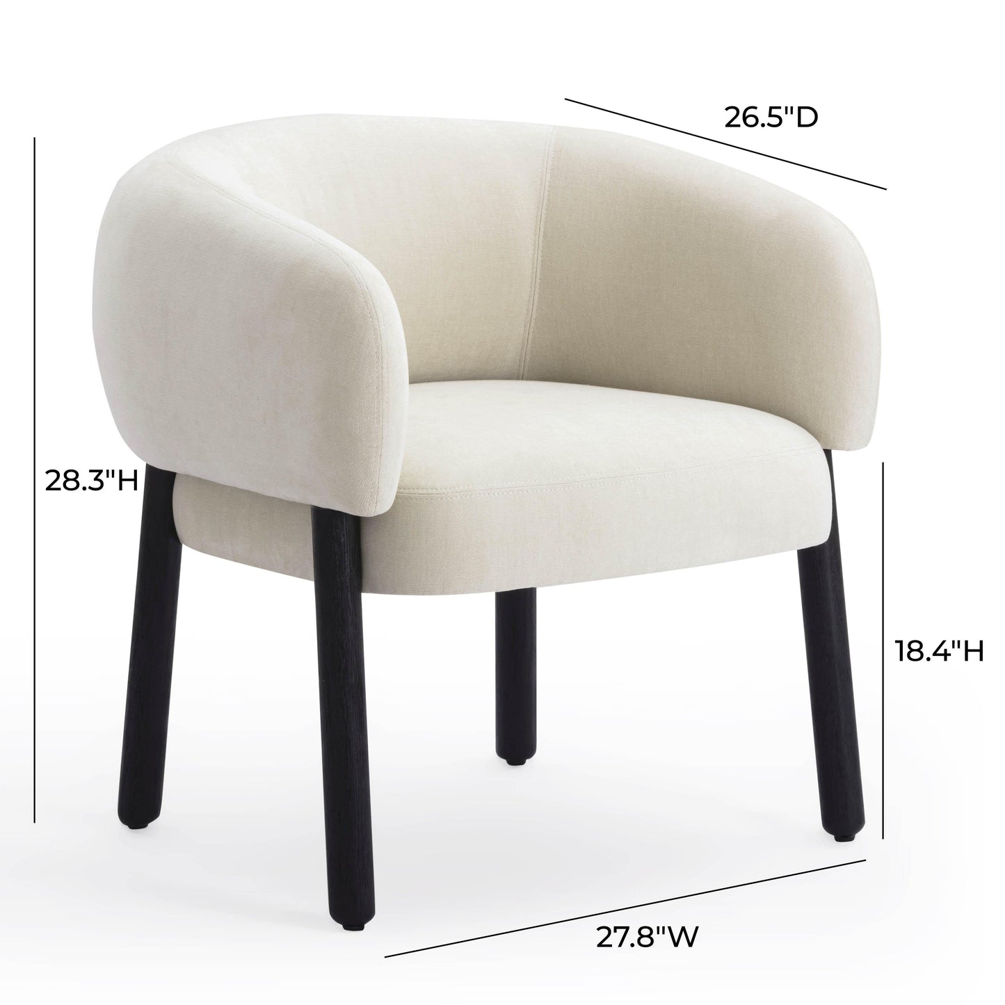 Foxy Cream Performance Basketweave Chenille Accent Chair Cream by Tov Furniture