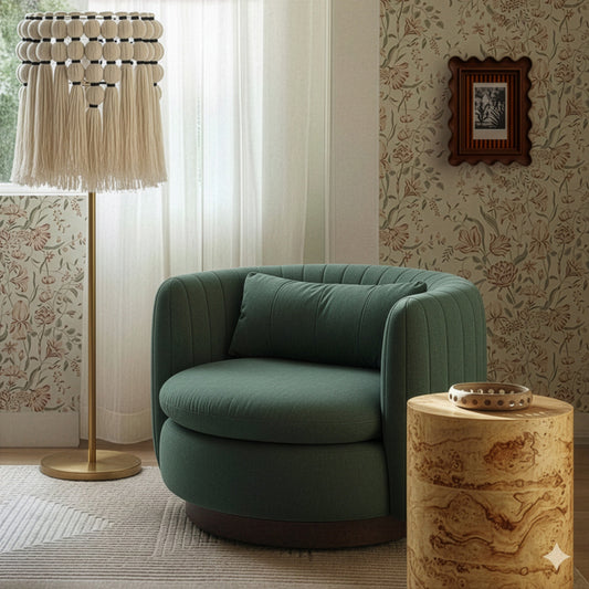 Nura Forest Green Contract-Grade Chenille Swivel Accent Chair by TOV Furniture – photo 2 of 7