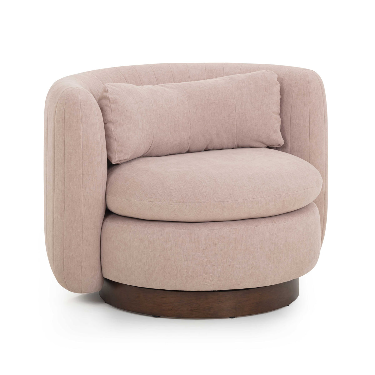 Nura Blush Pink Contract-Grade Chenille Swivel Accent Chair by TOV Furniture – photo 1 of 7