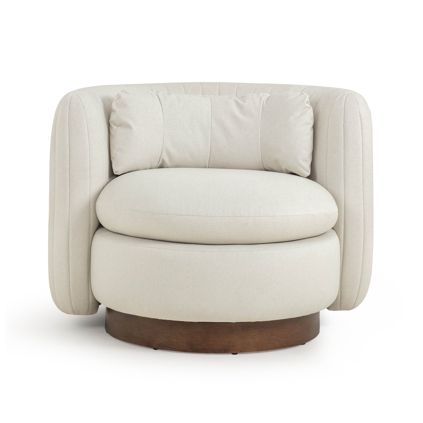 Nura Cream Performance Vegan Mohair Swivel Accent Chair Cream by Tov Furniture
