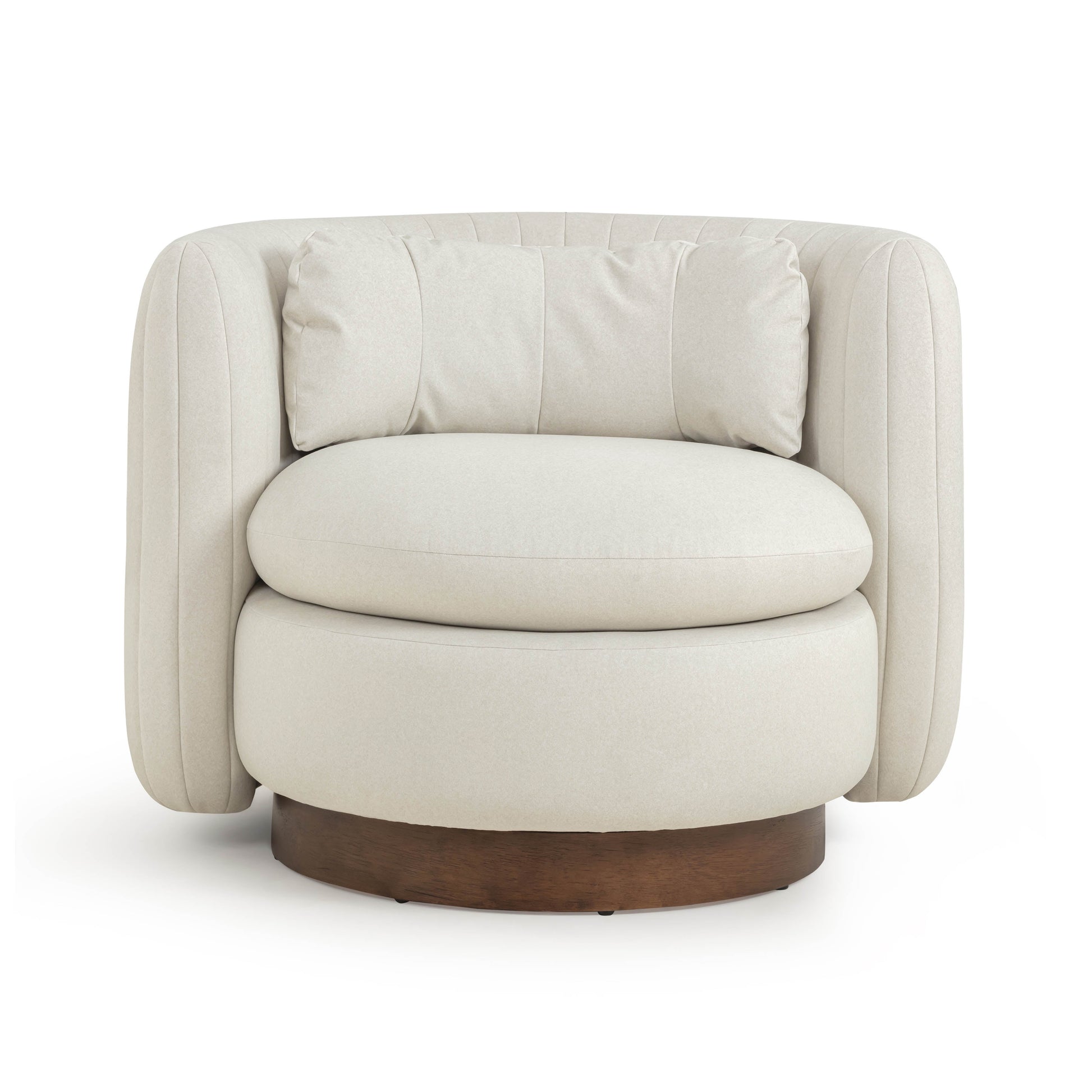 Nura Cream Performance Vegan Mohair Swivel Accent Chair Cream by Tov Furniture