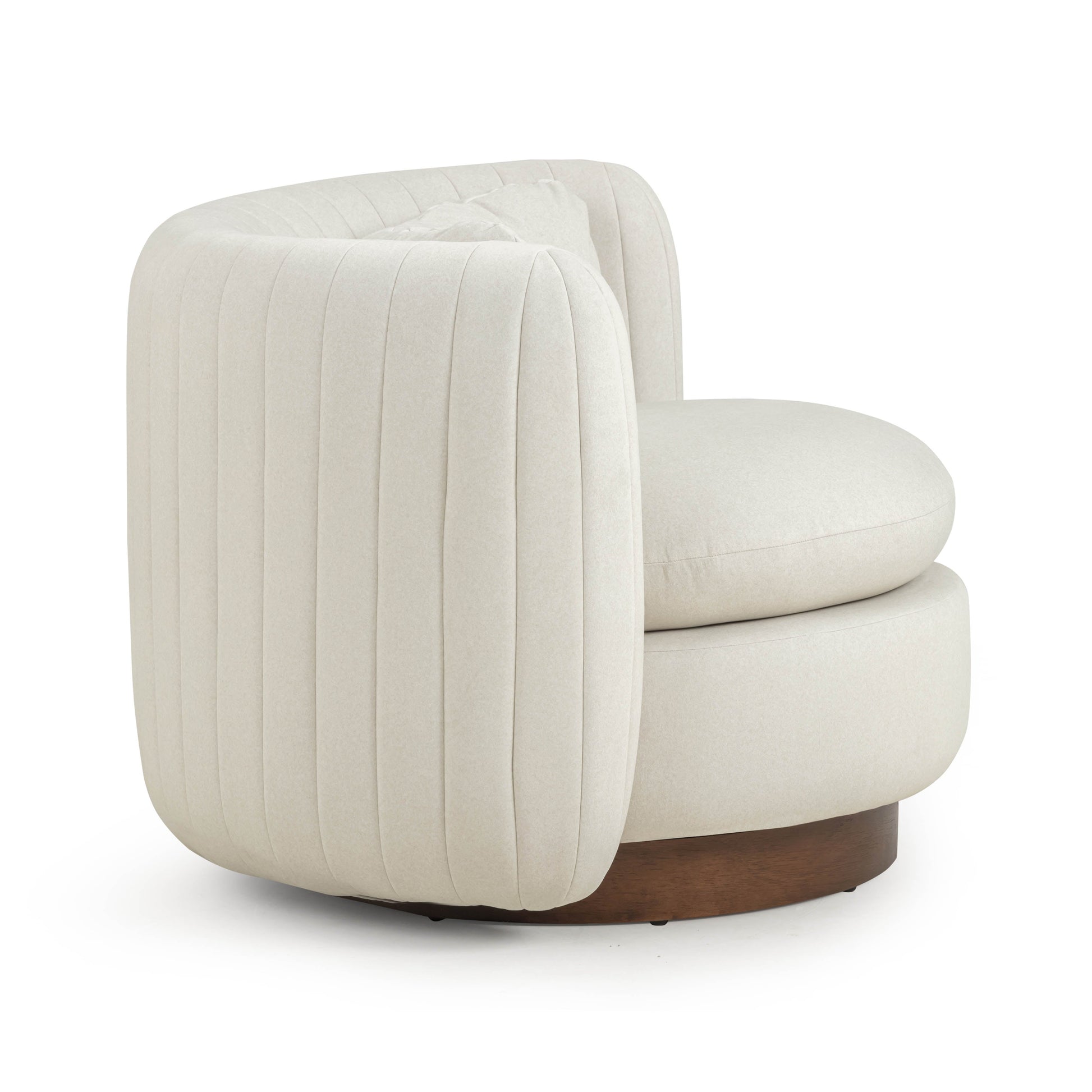 Nura Cream Performance Vegan Mohair Swivel Accent Chair Cream by Tov Furniture