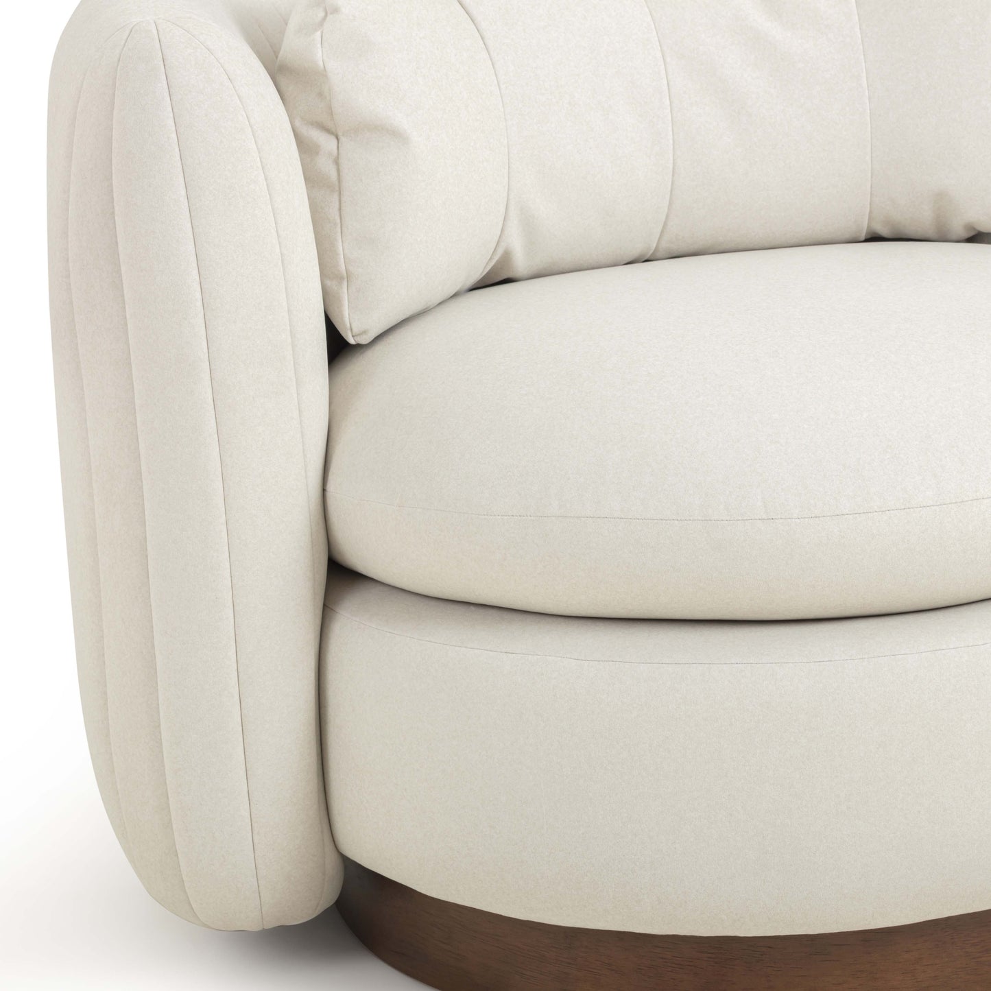 Nura Cream Performance Vegan Mohair Swivel Accent Chair Cream by Tov Furniture