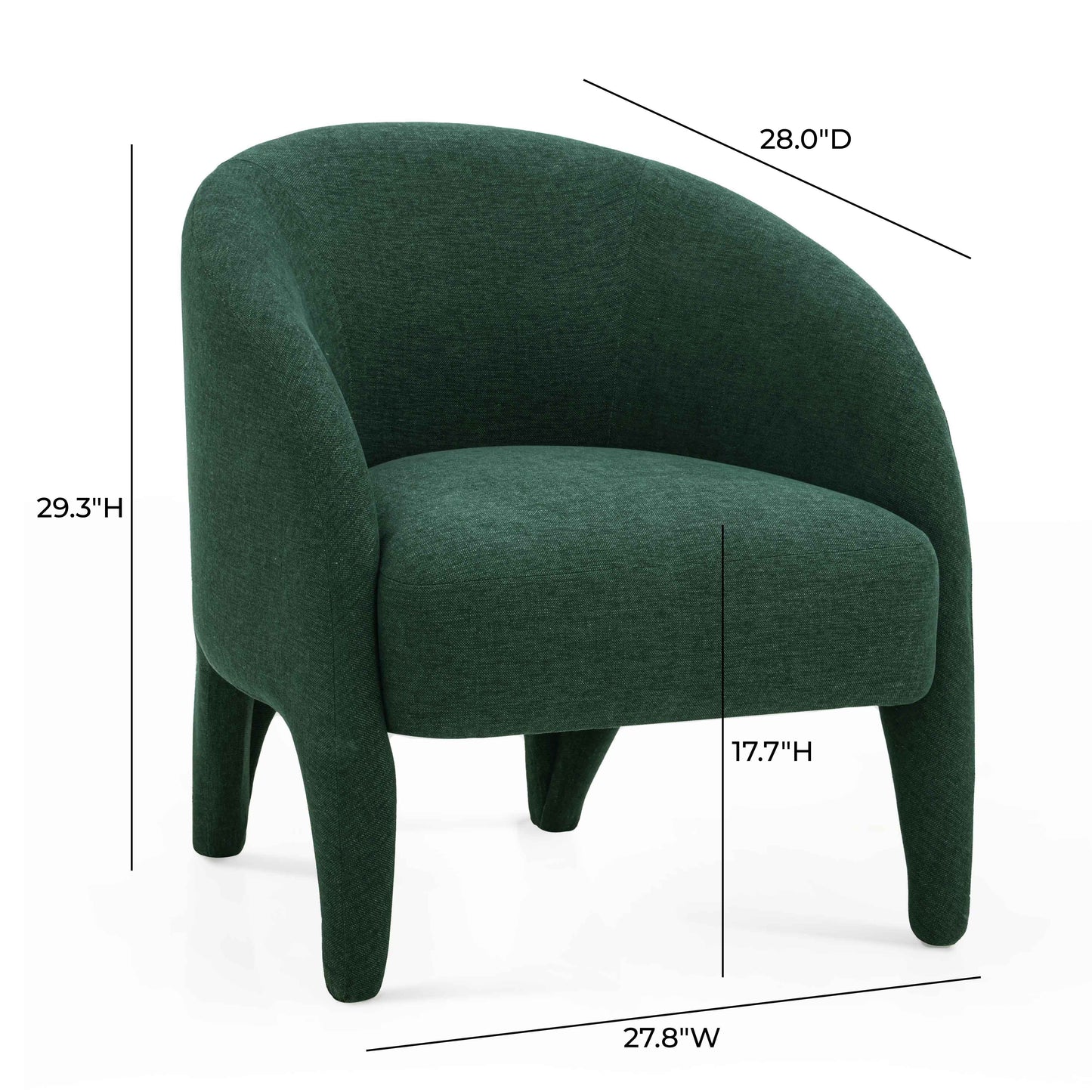 Kris Contract-Grade Chenille Accent Chair Forest Green by Tov Furniture
