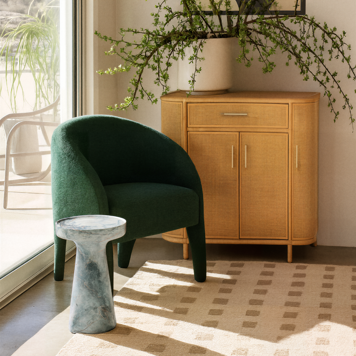 Kris Forest Green Contract-Grade Chenille Accent Chair by TOV Furniture – photo 2 of 7