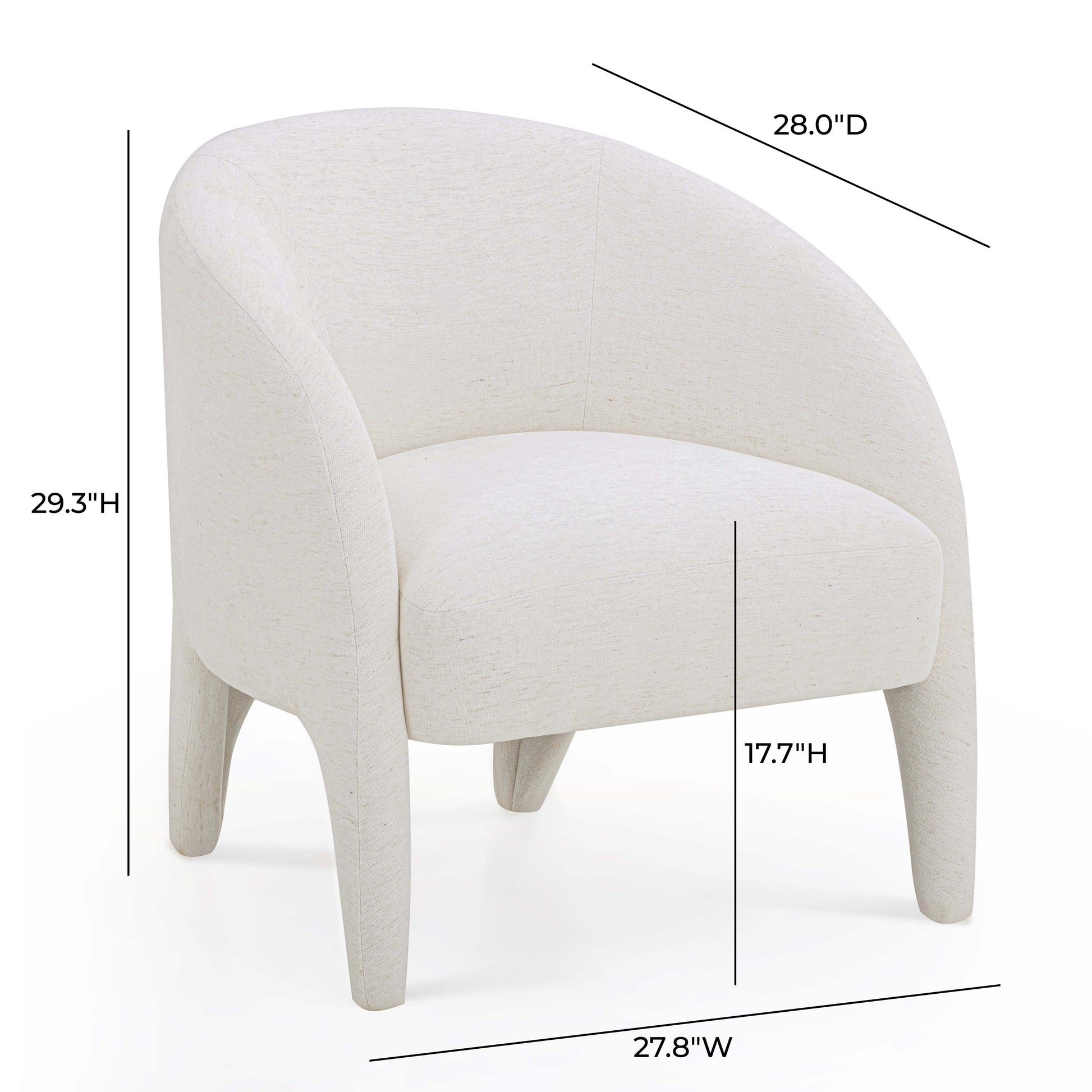 Kris Contract-Grade Chenille Accent Chair Cream by Tov Furniture