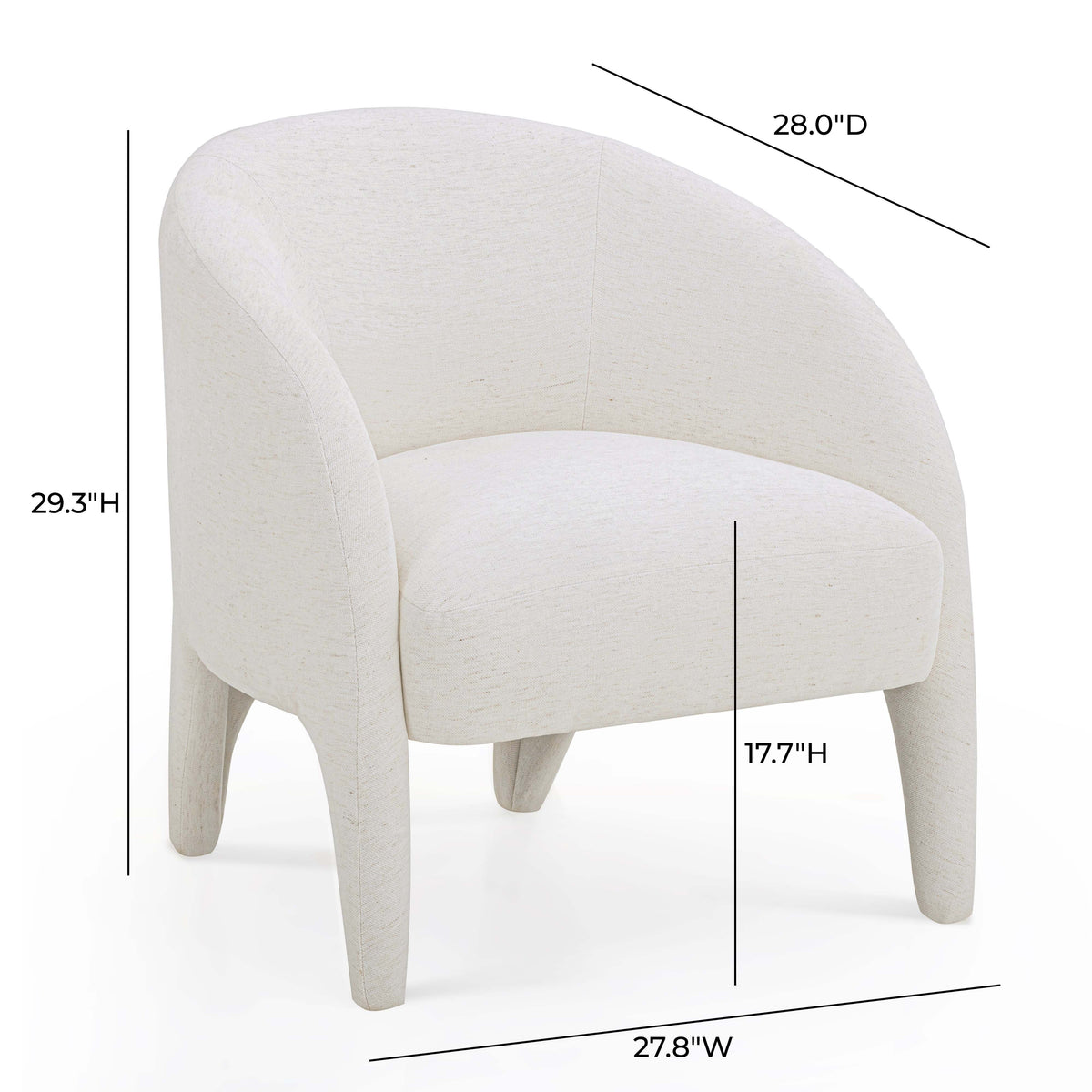 Kris Cream Contract-Grade Chenille Accent Chair by TOV Furniture – photo 7 of 7