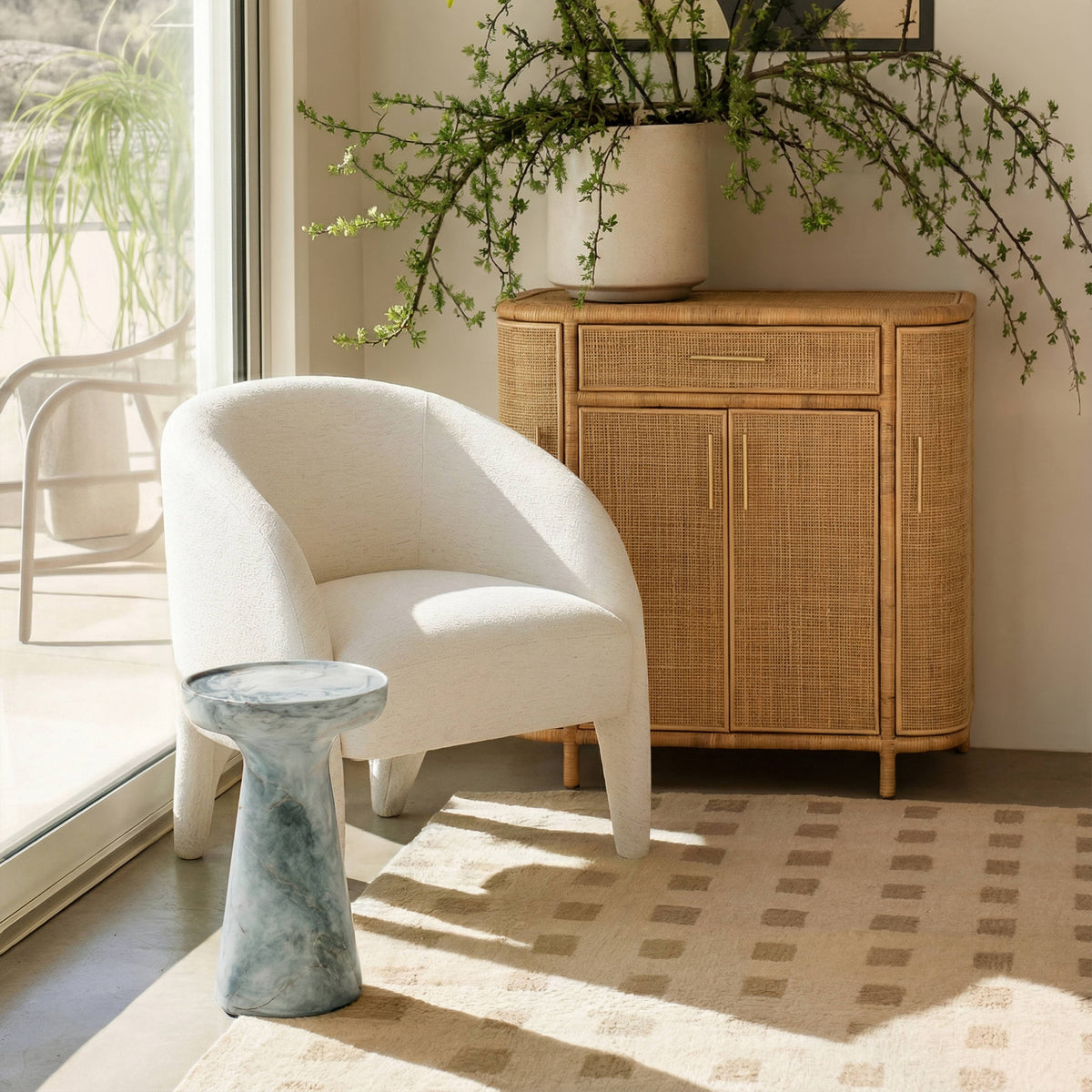 Kris Cream Contract-Grade Chenille Accent Chair by TOV Furniture – photo 2 of 7