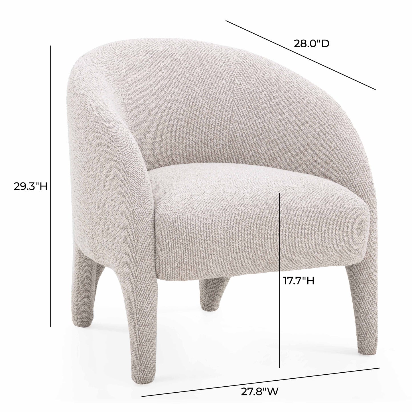 Kris Warm Grey Performance Boucle Accent Chair Warm Grey by Tov Furniture