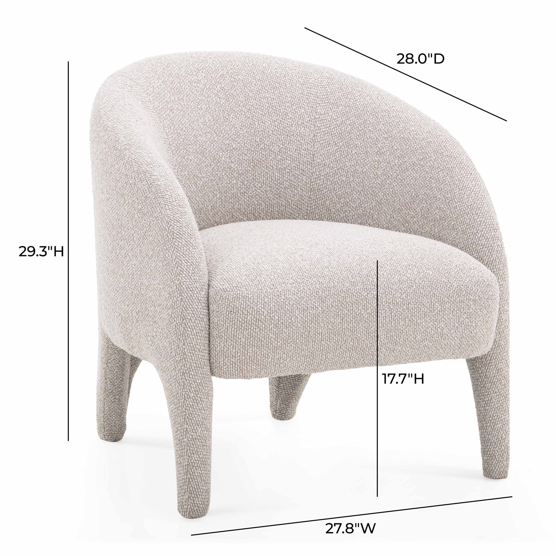 Kris Warm Grey Performance Boucle Accent Chair Warm Grey by Tov Furniture
