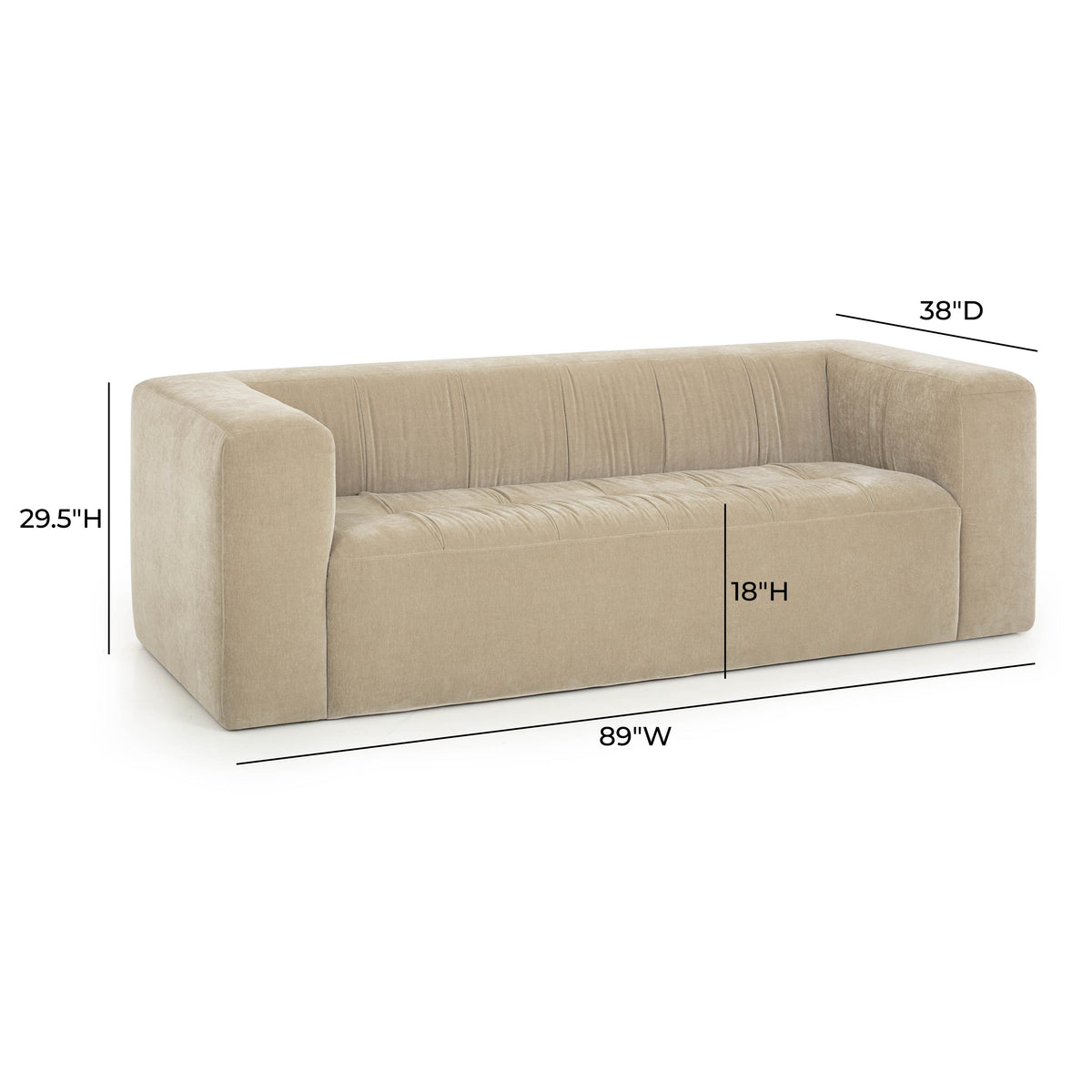 Alder 89" Taupe Upcycled Contract-Grade Chenille Sofa by TOV Furniture – photo 8 of 8