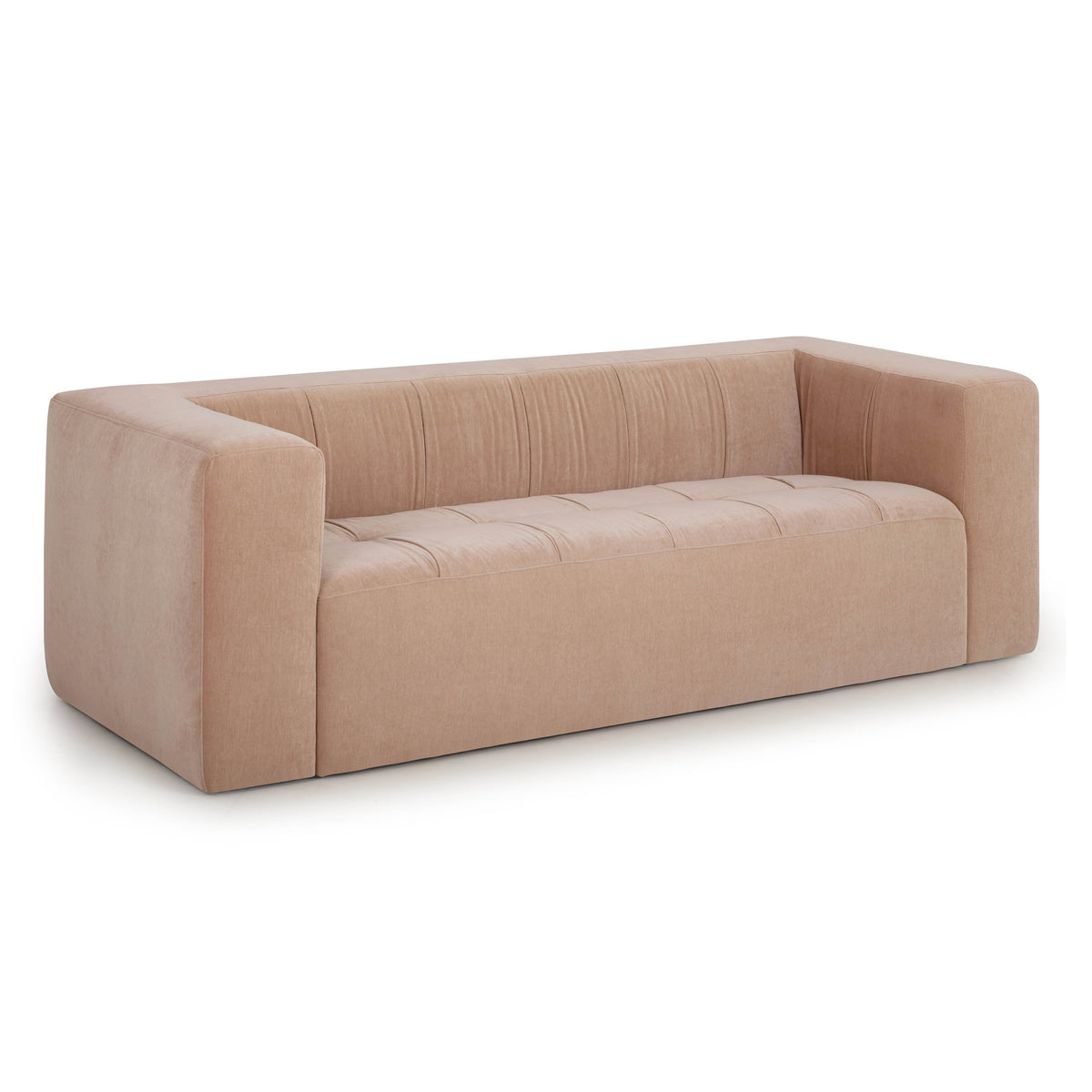 Alder 89" Peach Upcycled Contract-Grade Chenille Sofa by TOV Furniture – photo 3 of 8