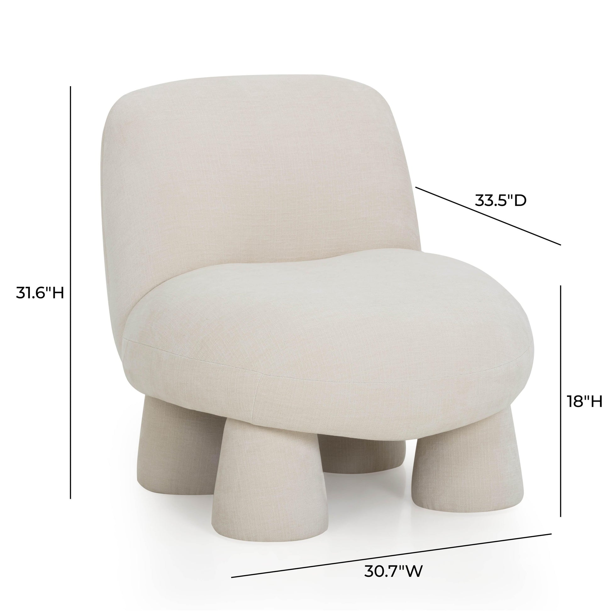 Stomp Upcycled Performance Chenille Accent Chair Cream by Tov Furniture