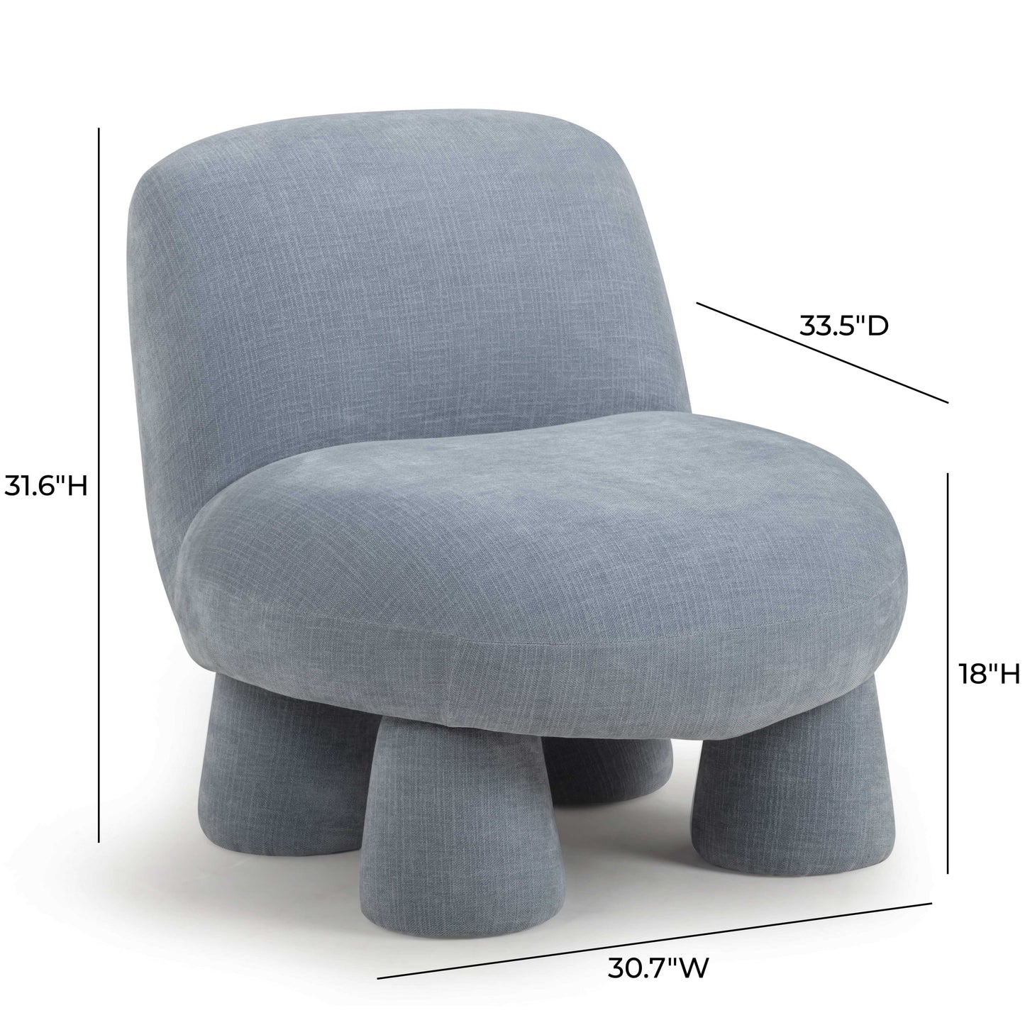 Stomp Upcycled Performance Chenille Accent Chair Blue by Tov Furniture