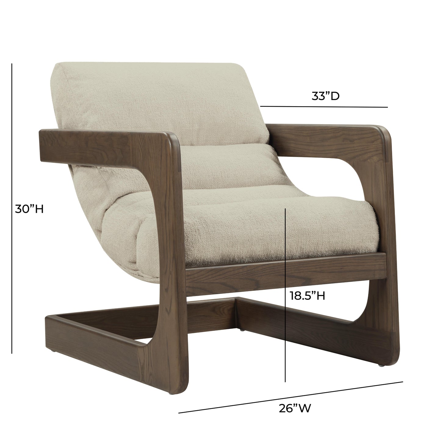 Palma Textured Contract Grade Weave Fabric Accent Chair Cream by Tov Furniture