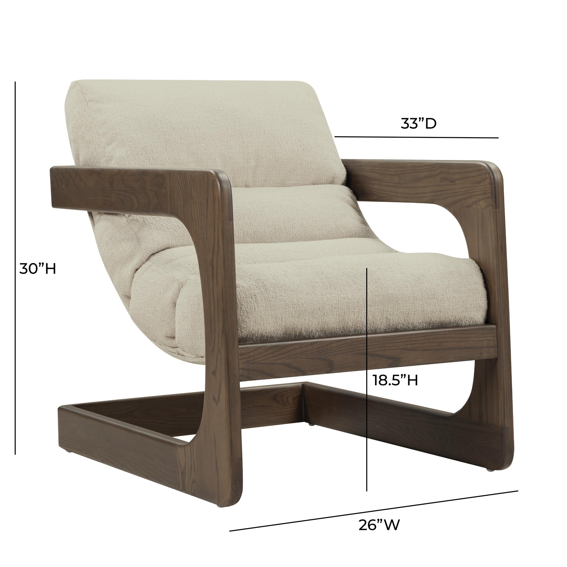 Palma Textured Contract Grade Weave Fabric Accent Chair Cream by Tov Furniture