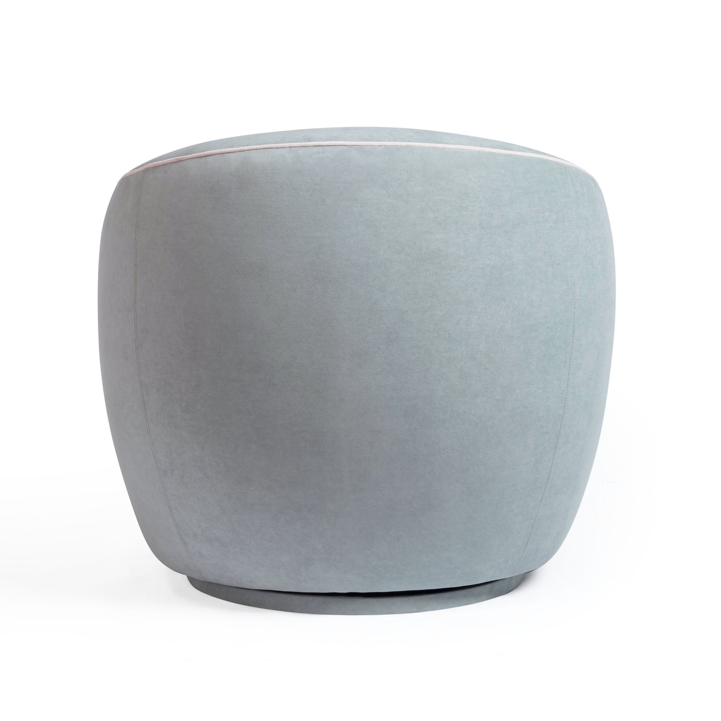 Jordan Contrast Piping Performance Velvet Swivel Accent Chair Baby Blue, Cream by Tov Furniture