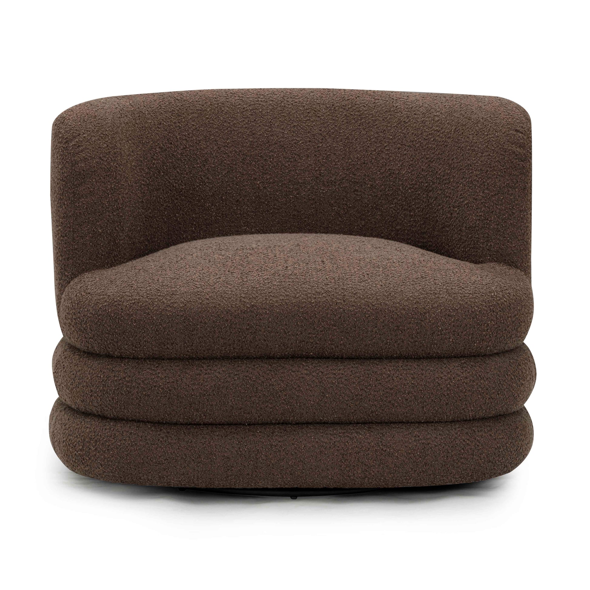 Astor Heavy Performance Boucle Swivel Hotel Lounge Chair Brown by Tov Furniture