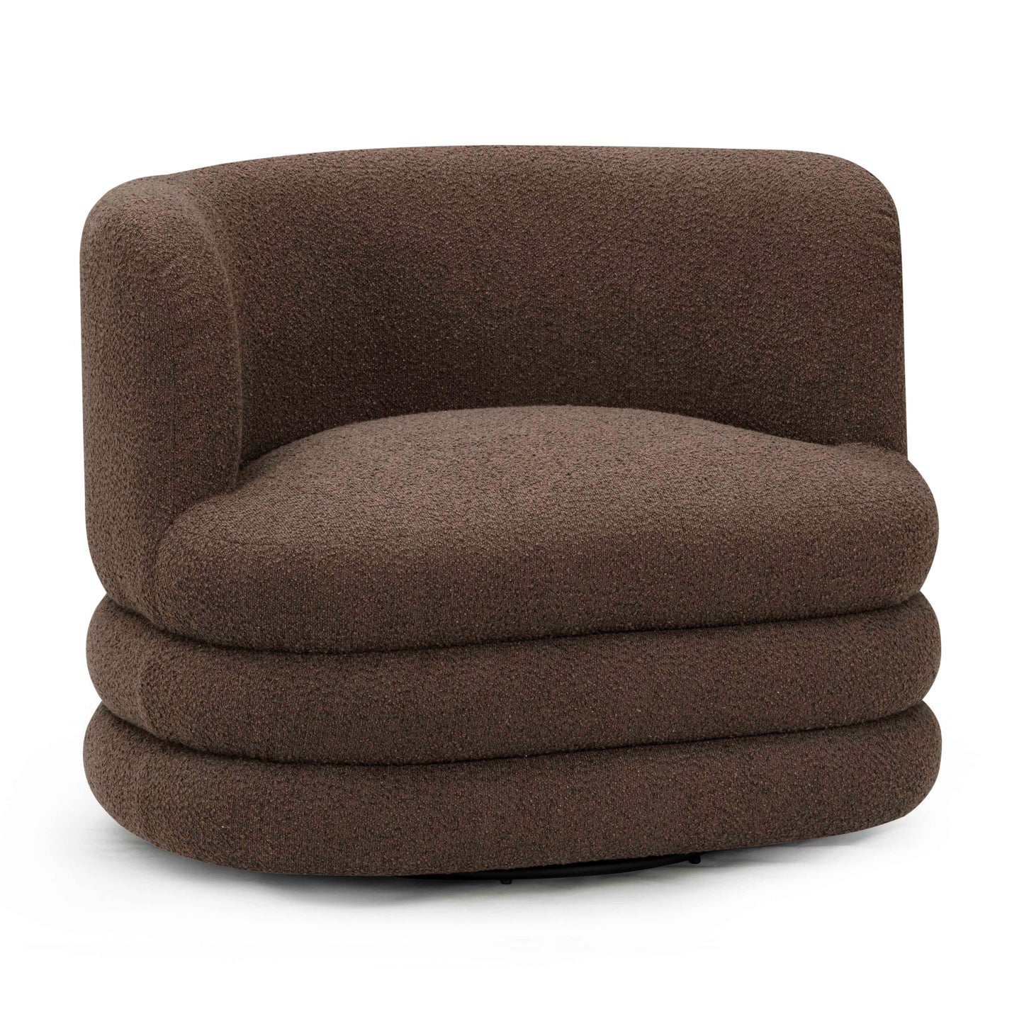 Astor Heavy Performance Boucle Swivel Hotel Lounge Chair Brown by Tov Furniture