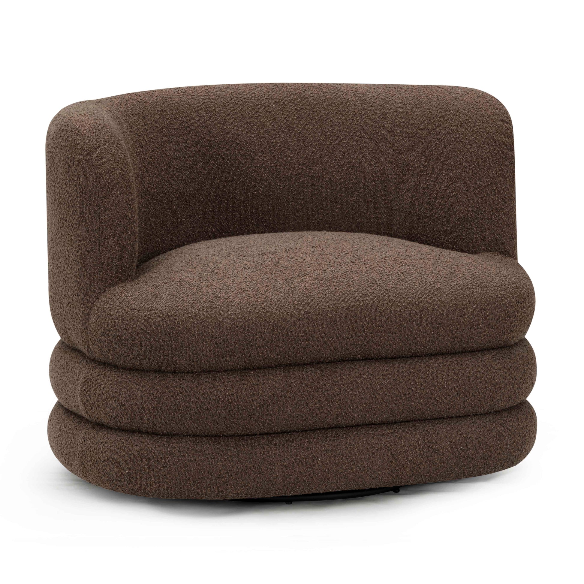 Astor Heavy Performance Boucle Swivel Hotel Lounge Chair Brown by Tov Furniture