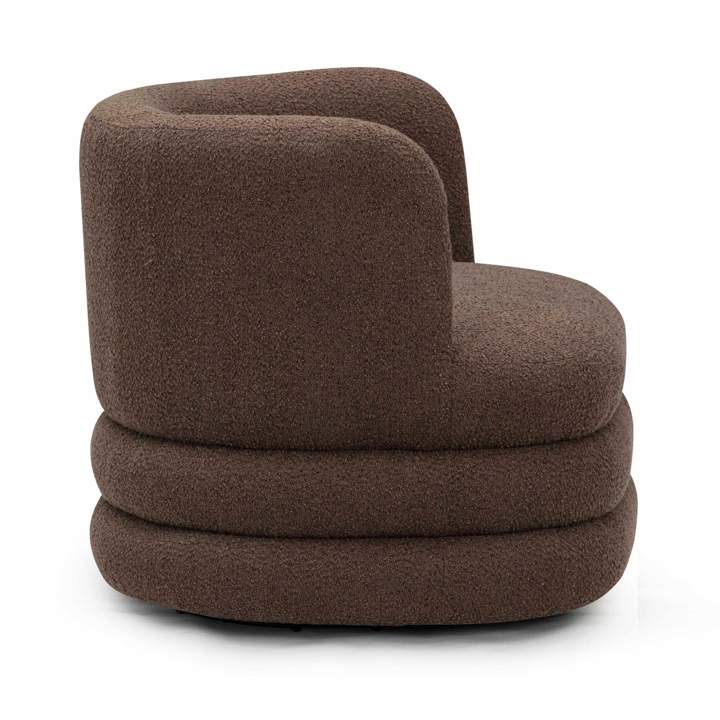 Astor Heavy Performance Boucle Swivel Hotel Lounge Chair Brown by Tov Furniture