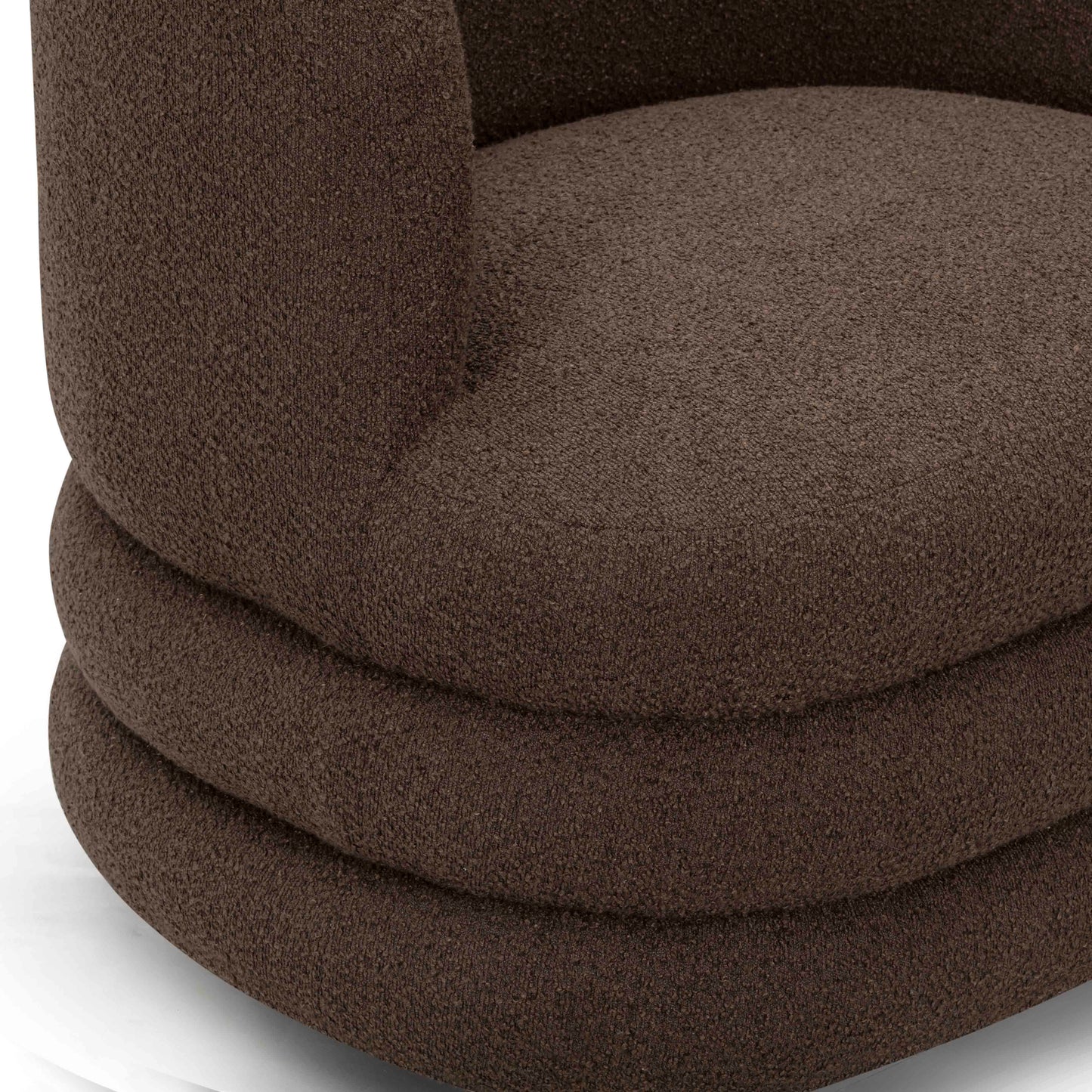 Astor Heavy Performance Boucle Swivel Hotel Lounge Chair Brown by Tov Furniture