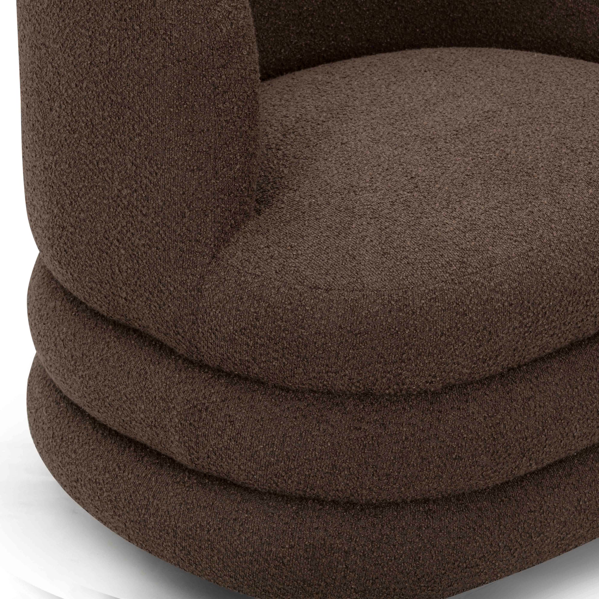 Astor Heavy Performance Boucle Swivel Hotel Lounge Chair Brown by Tov Furniture