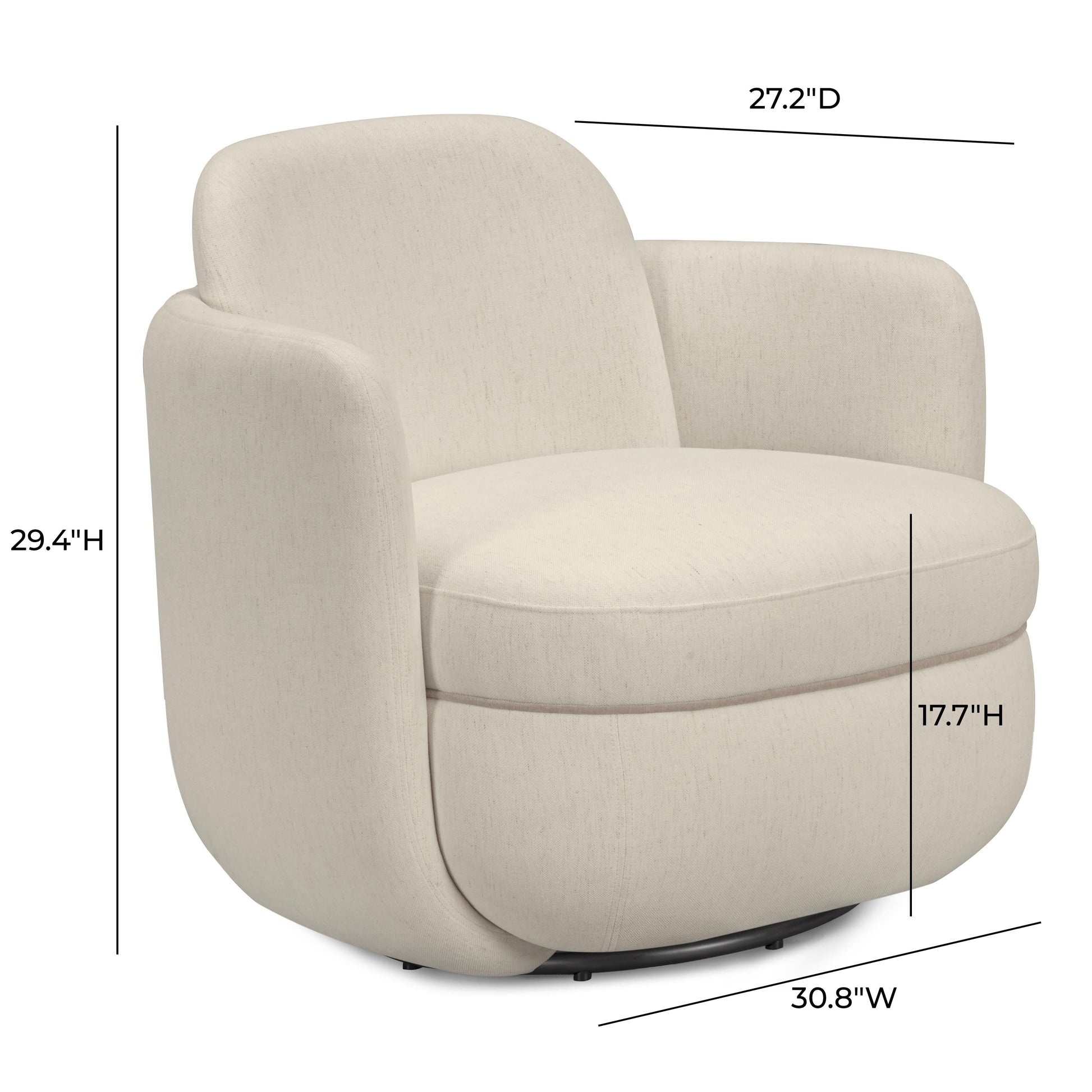Wolfie Performance Chenille Swivel Accent Chair Cream by Tov Furniture