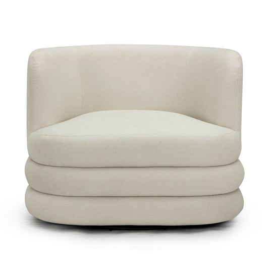 Astor Performance Faux Mohair Swivel Hotel Lounge Chair Cream by Tov Furniture