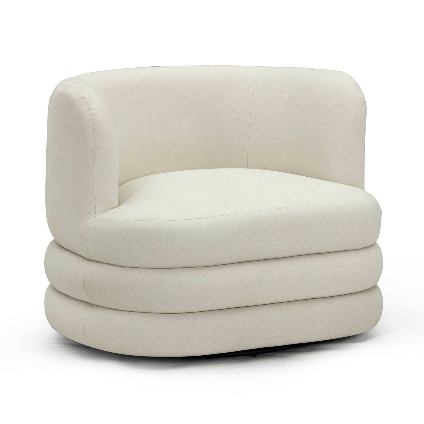 Astor Performance Faux Mohair Swivel Hotel Lounge Chair Cream by Tov Furniture