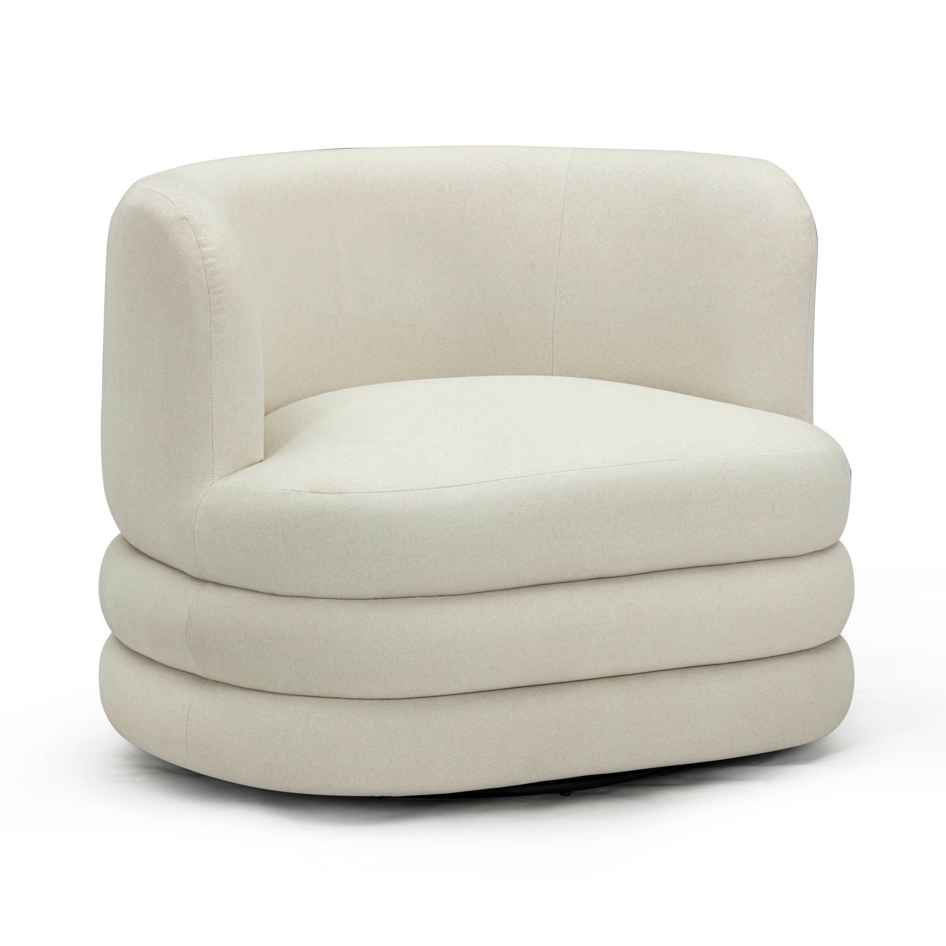Astor Performance Faux Mohair Swivel Hotel Lounge Chair Cream by Tov Furniture