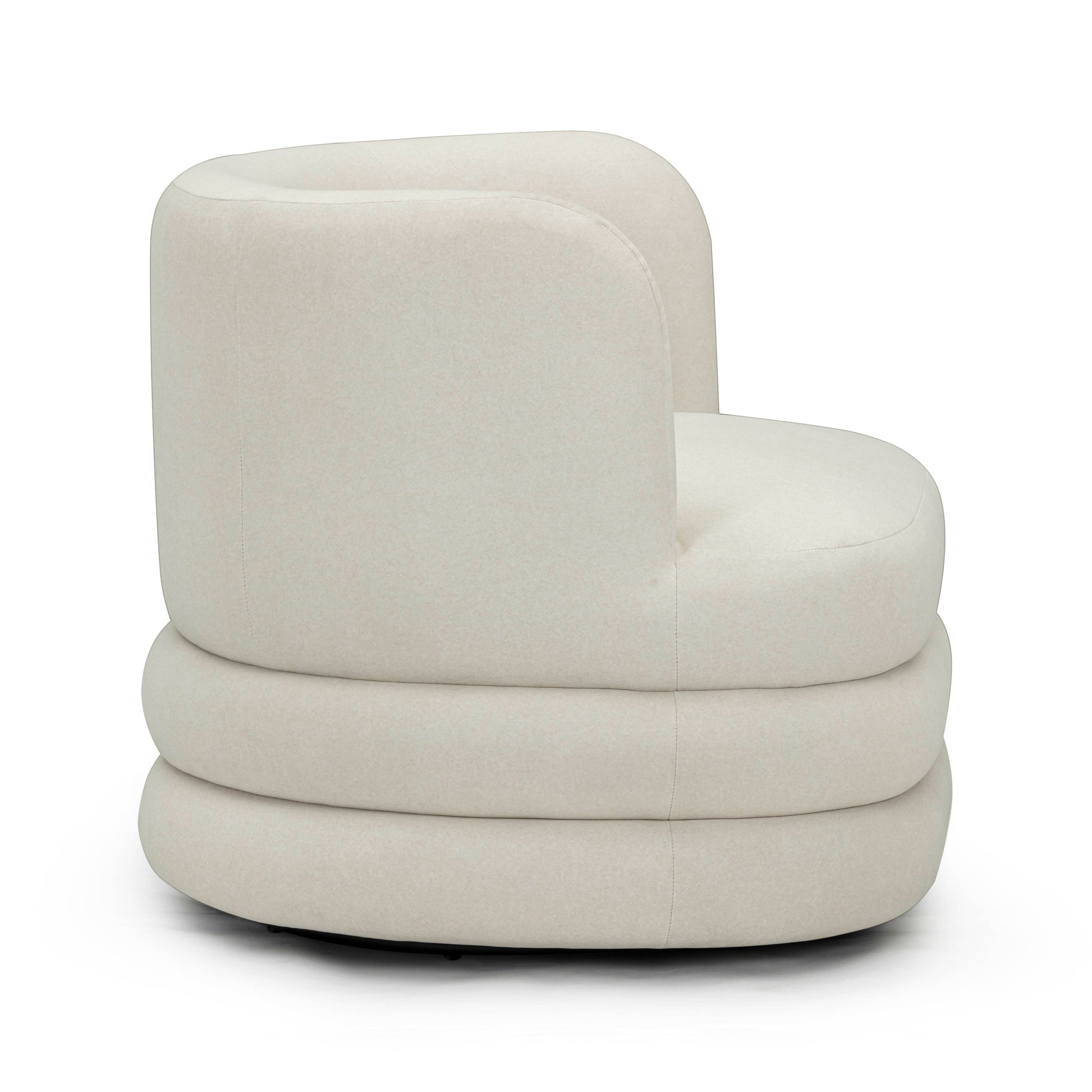 Astor Performance Faux Mohair Swivel Hotel Lounge Chair Cream by Tov Furniture