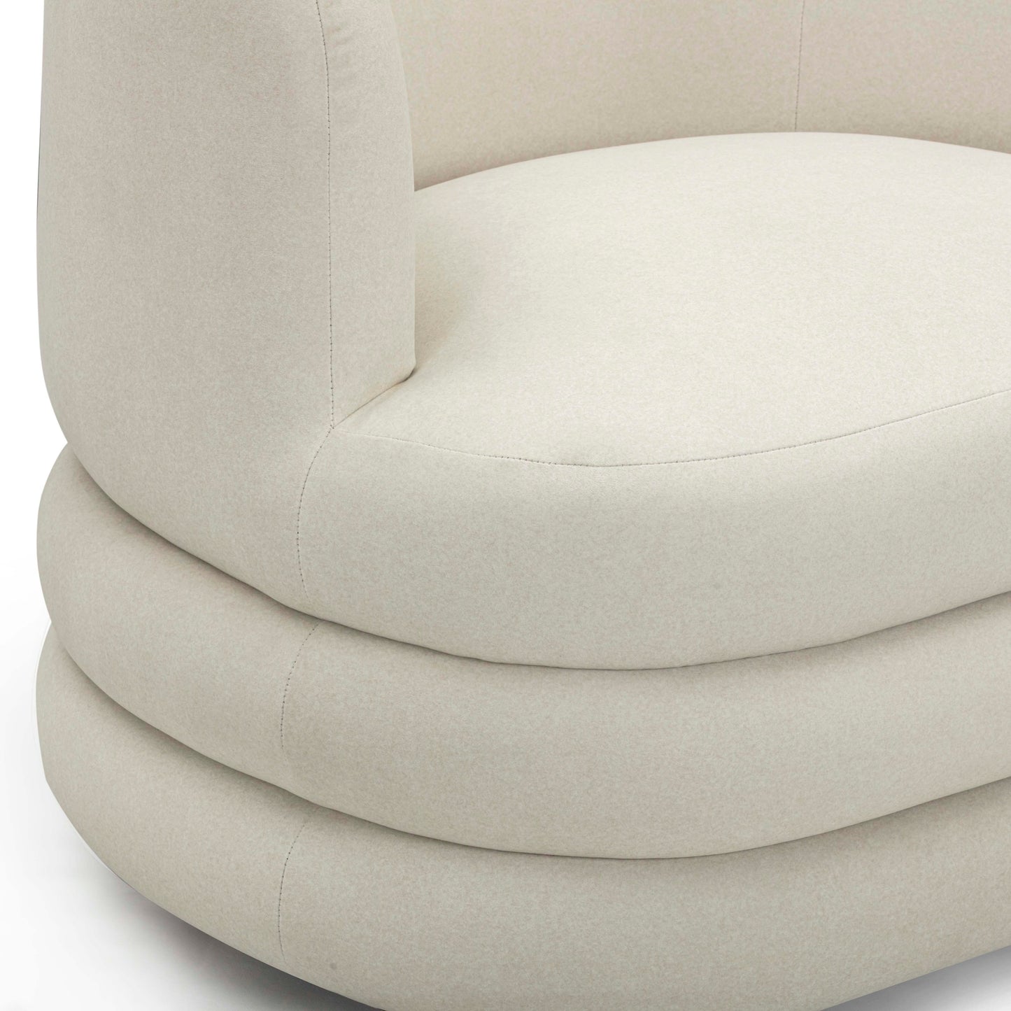 Astor Performance Faux Mohair Swivel Hotel Lounge Chair Cream by Tov Furniture